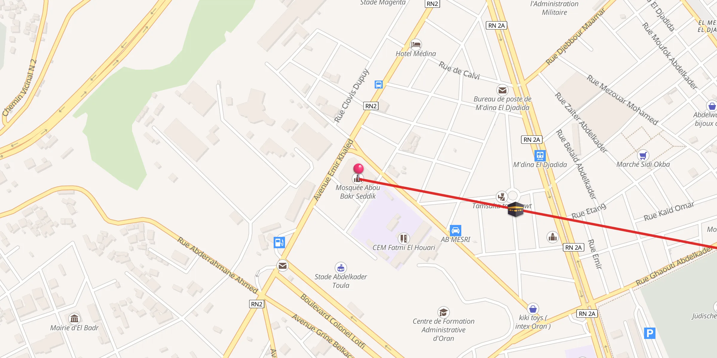 Carte de localisation : Mosquée Abou Bakr Seddik