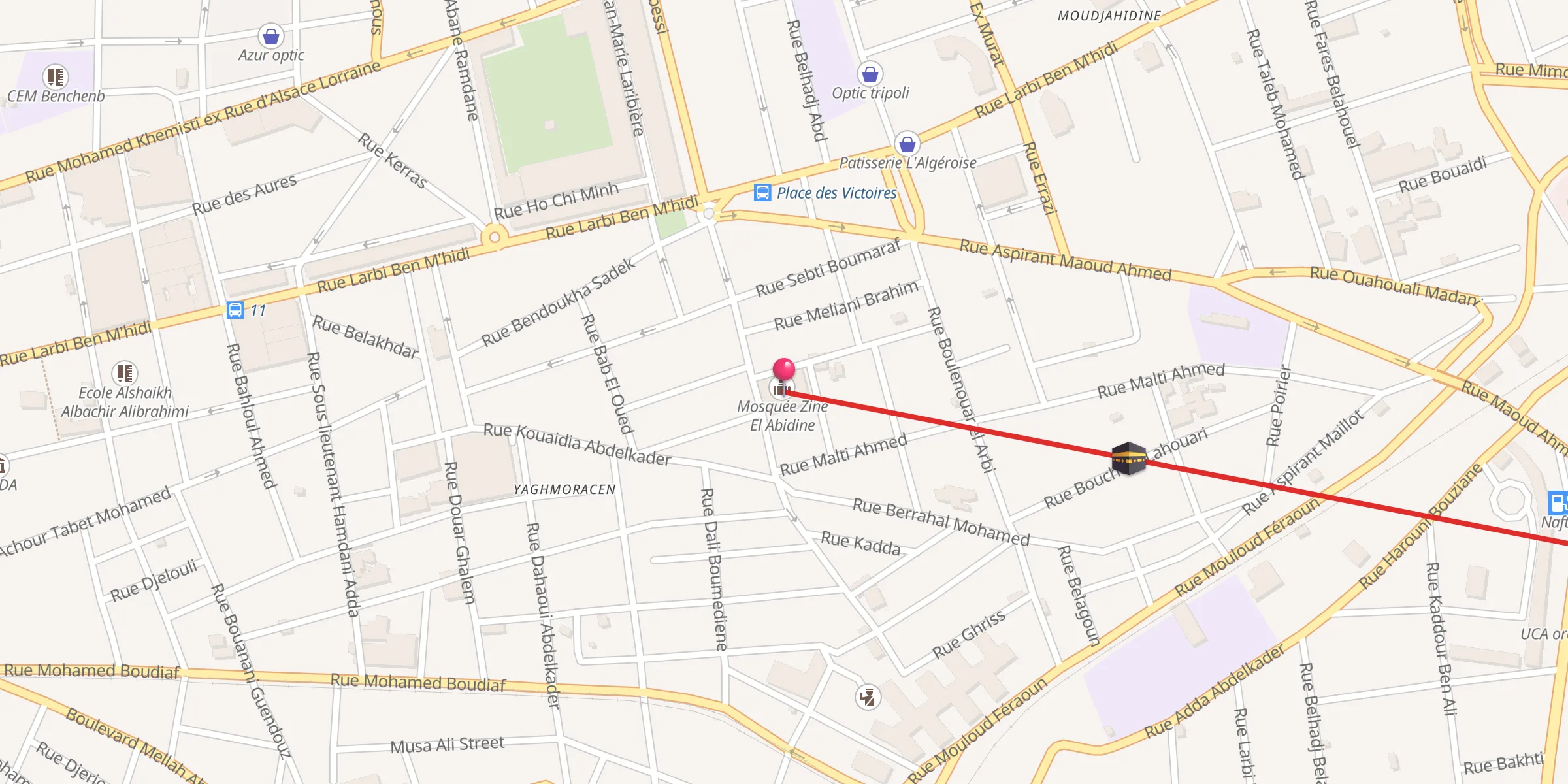 Carte de localisation : Mosquée Zine El Abidine