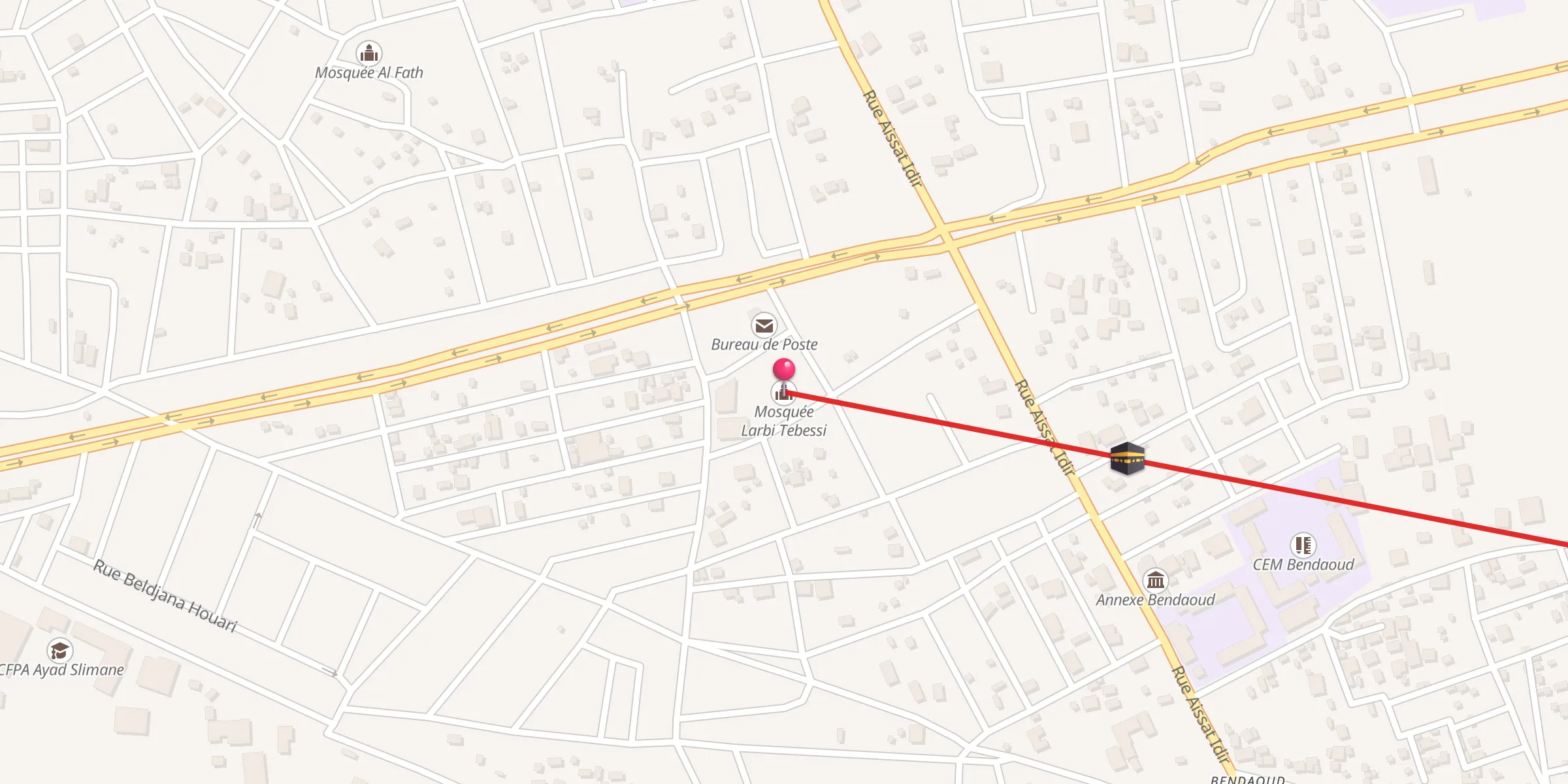 Carte de localisation : Mosquée Larbi Tebessi