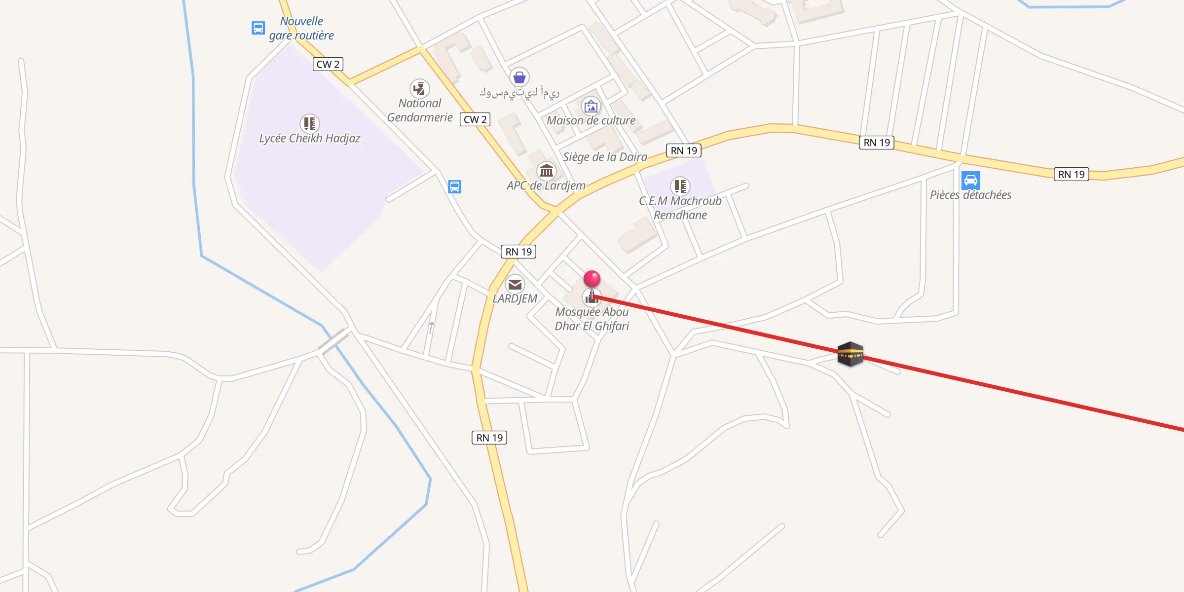 Carte de localisation : Mosquée Abou Dhar El Ghifari