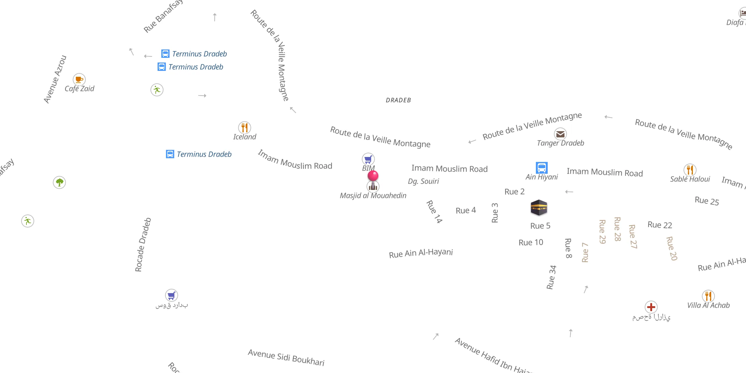 Carte de localisation : Masjid al Mouahedin