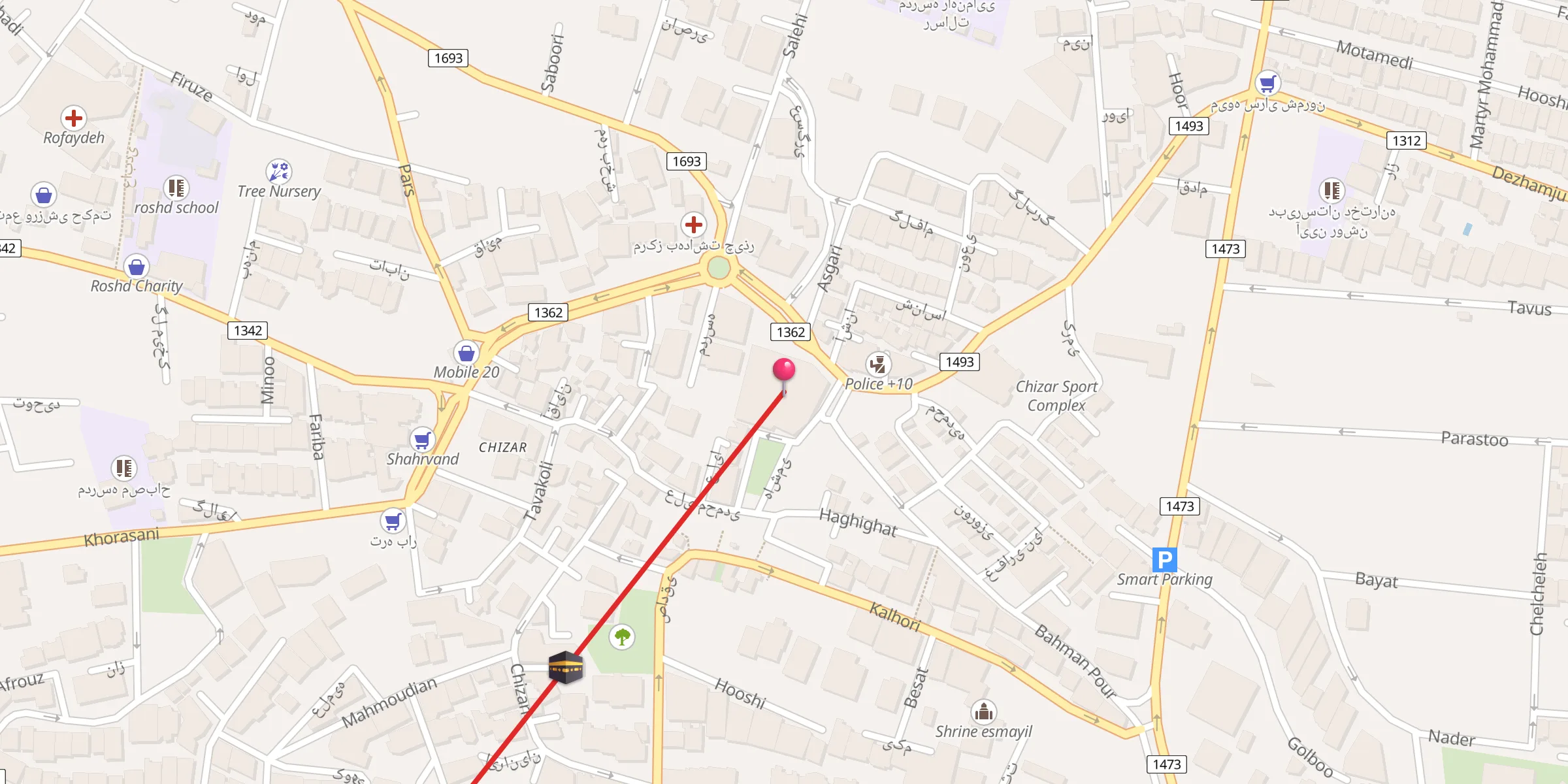 Carte de localisation : Emamzadeh Ali Akbar