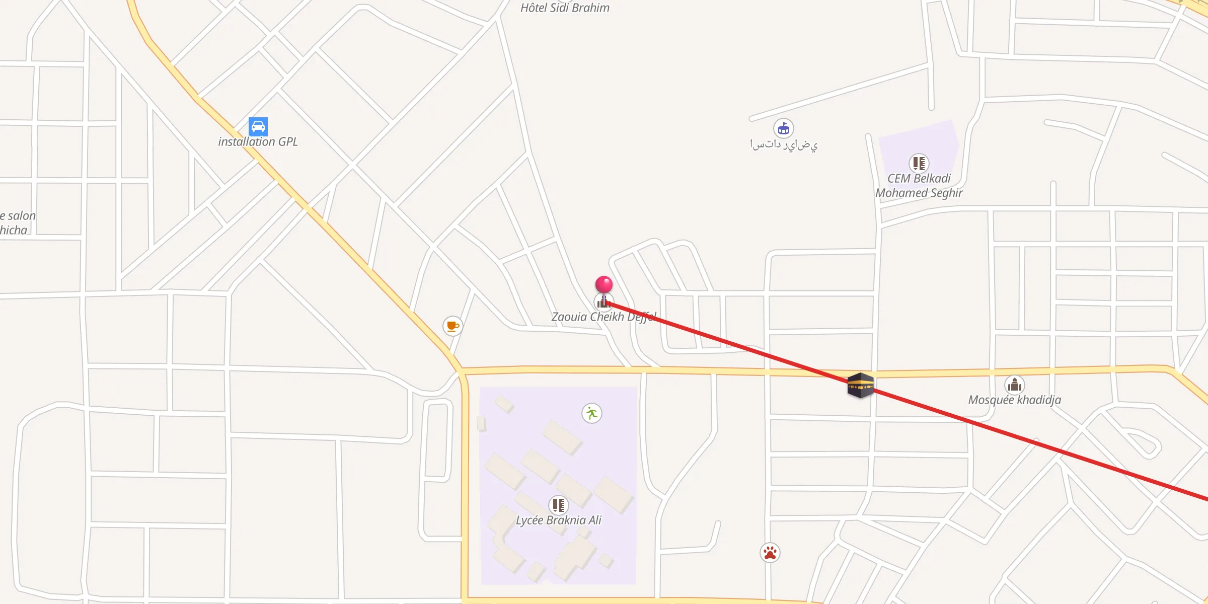 Carte de localisation : زاوية الشيخ جفال
