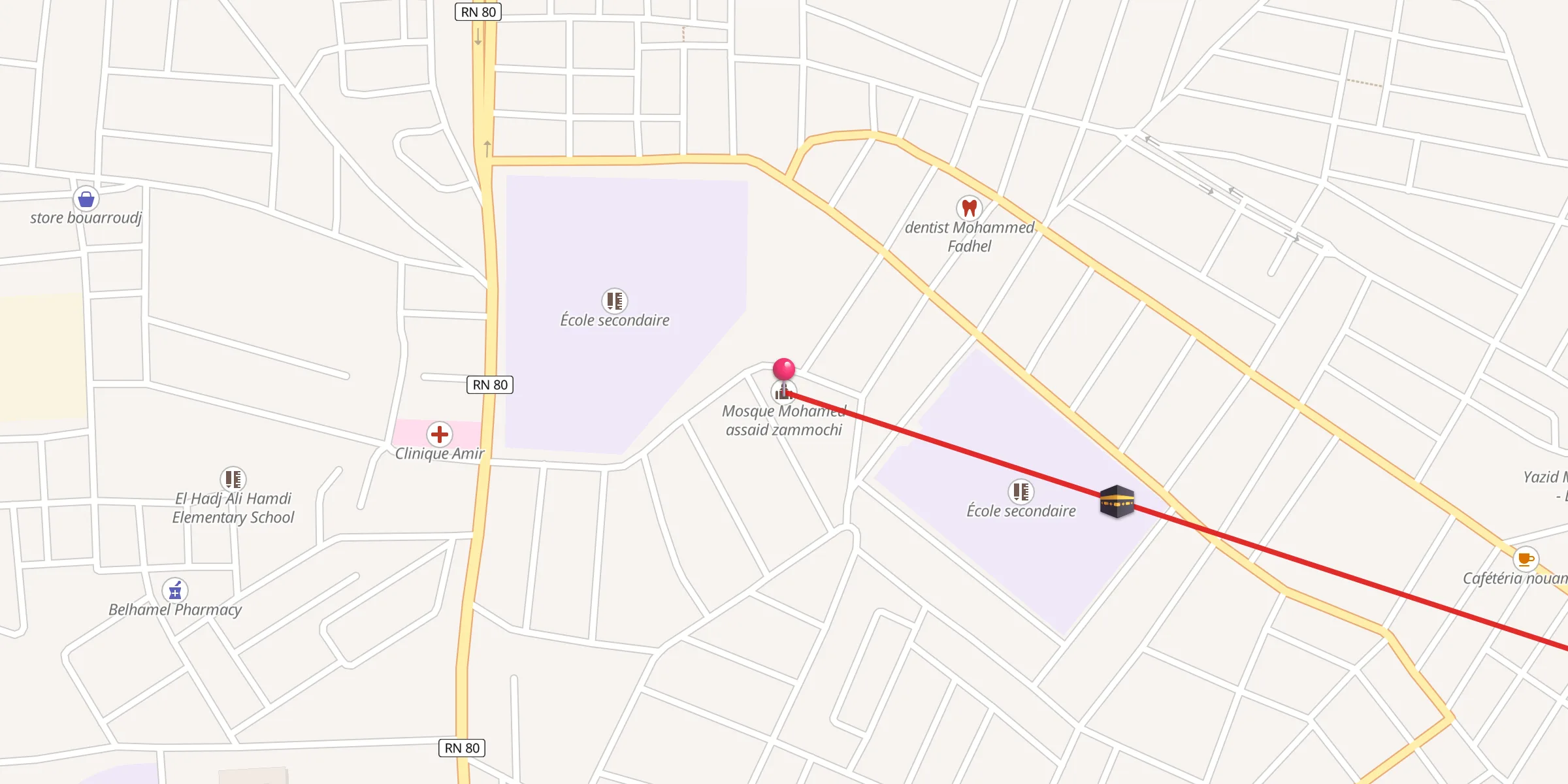 Carte de localisation : مسجد محمد السعيد زموشي