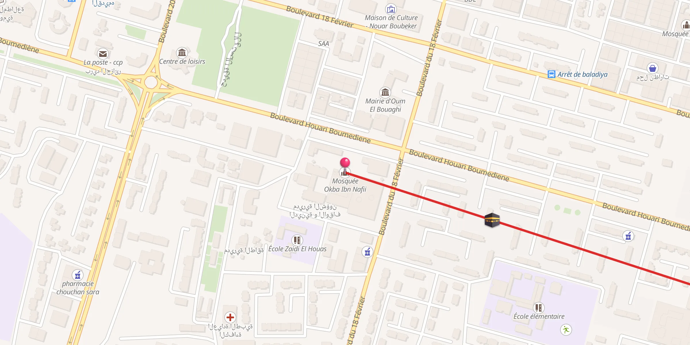 Carte de localisation : مسجد عقبة بن نافع