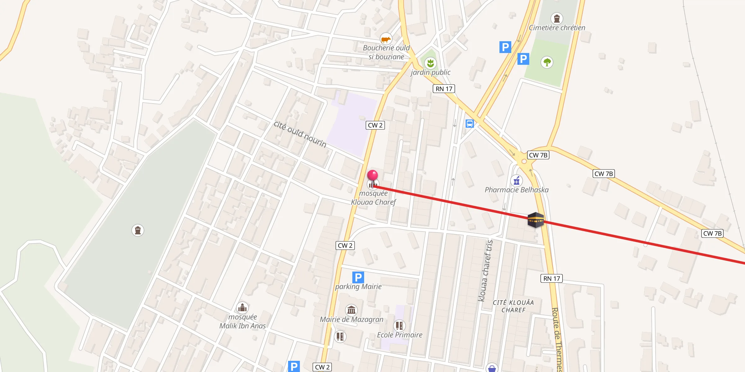Carte de localisation : mosquée Klouaa Charef