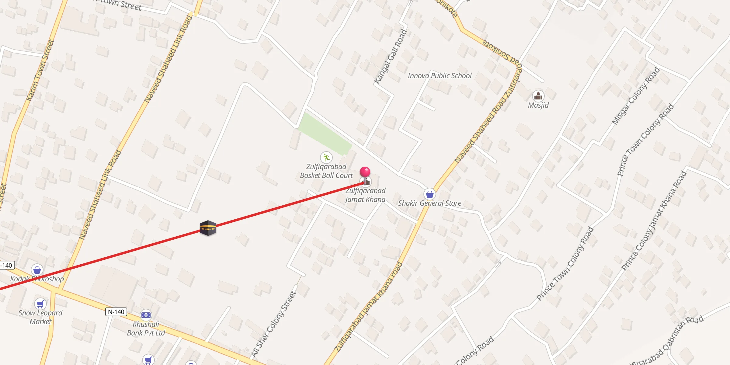 Carte de localisation : Zulfiqarabad Jamat Khana