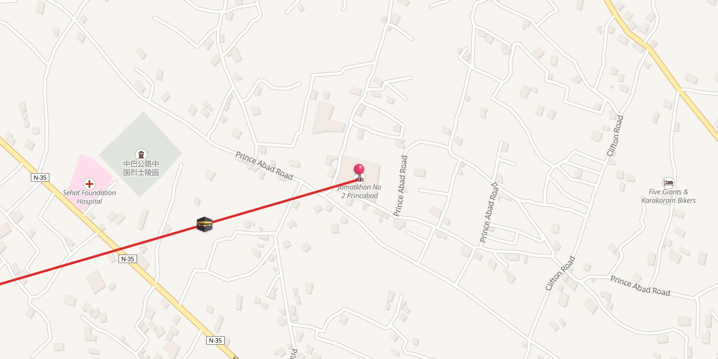 Carte de localisation : Jamatkhan No 2 Princabad