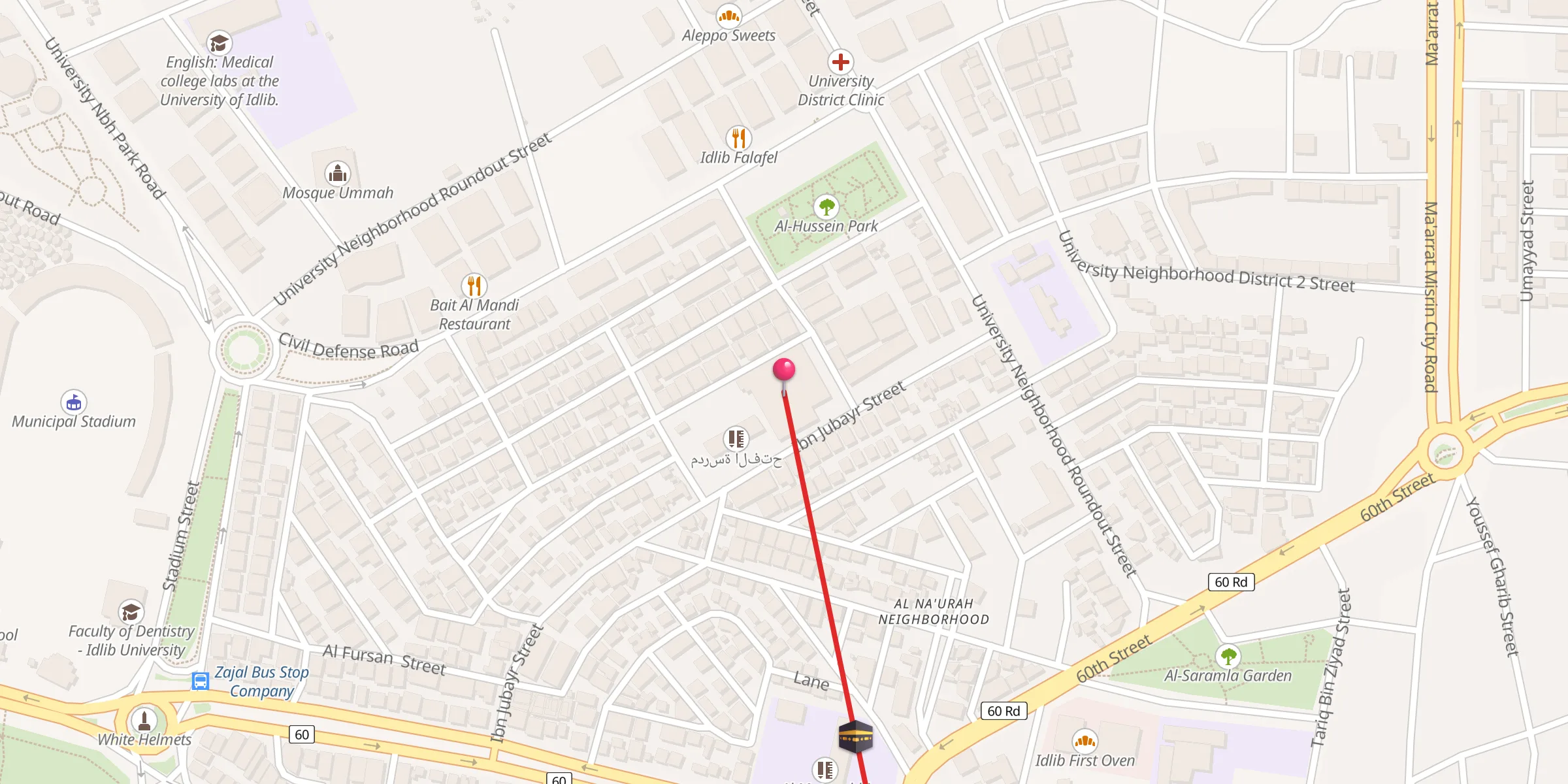 Carte de localisation : جامع الحسين