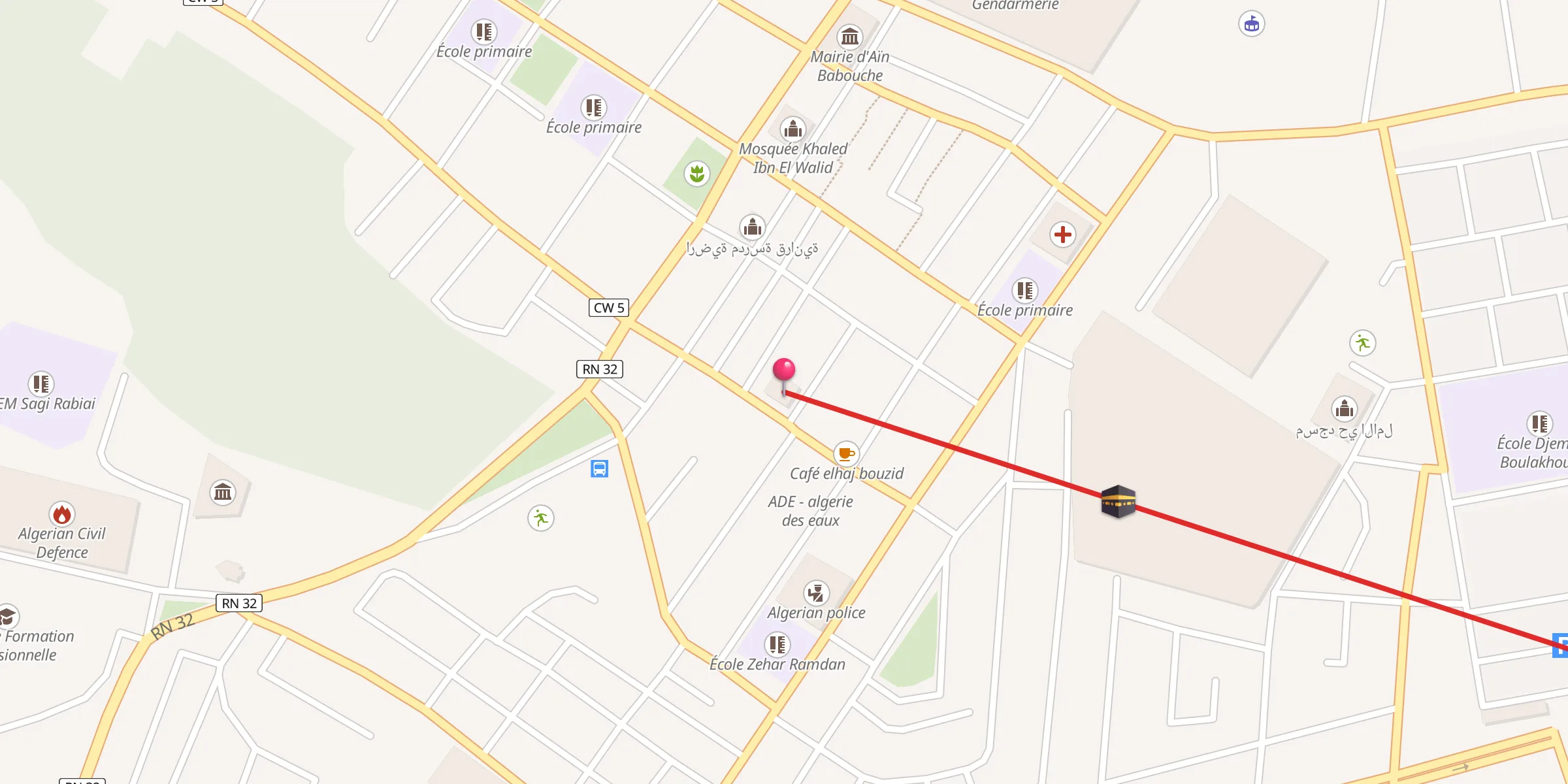 Carte de localisation : مسجد عائشة أم المؤمنين