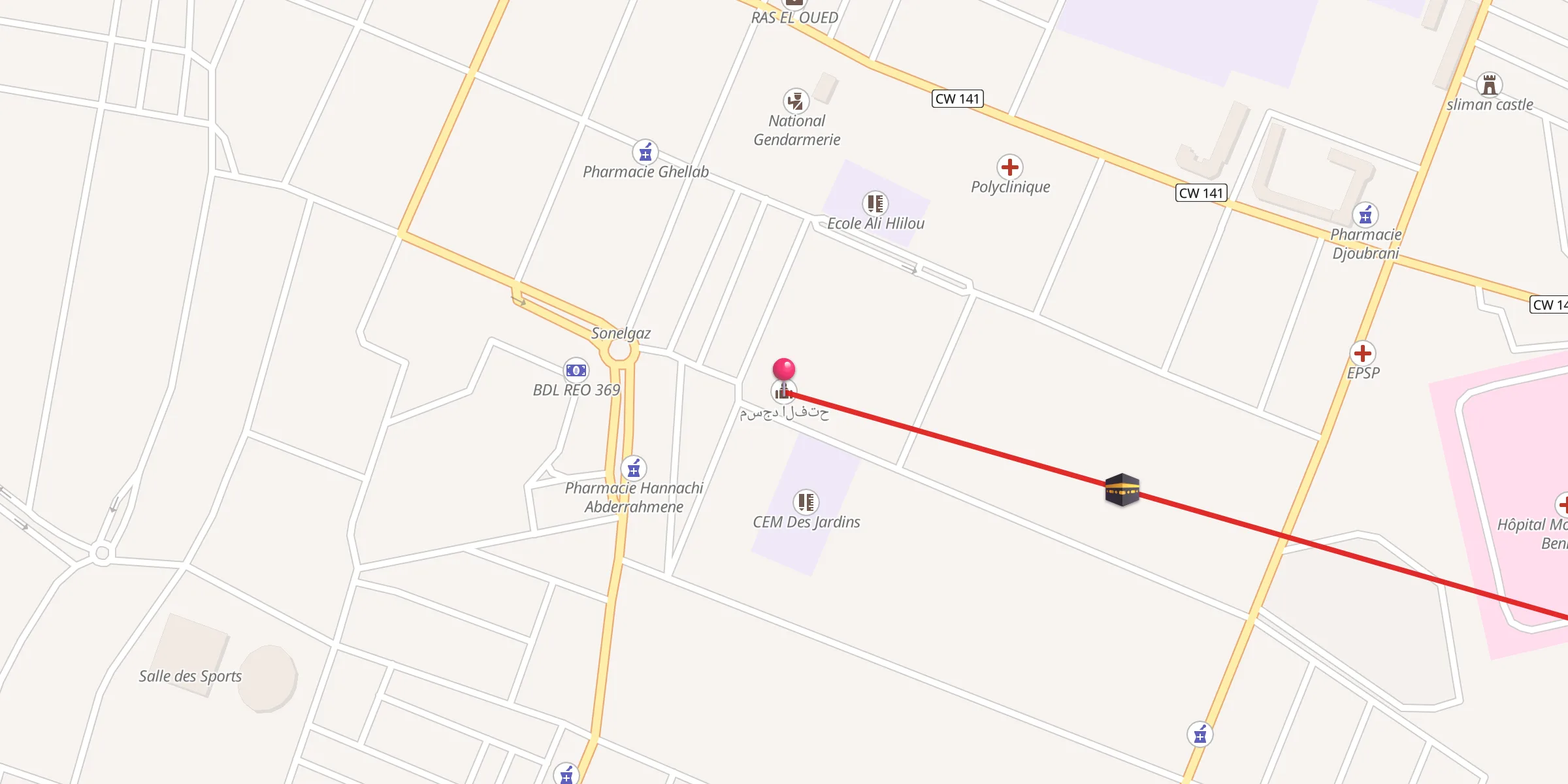 Carte de localisation : مسجد الفتح