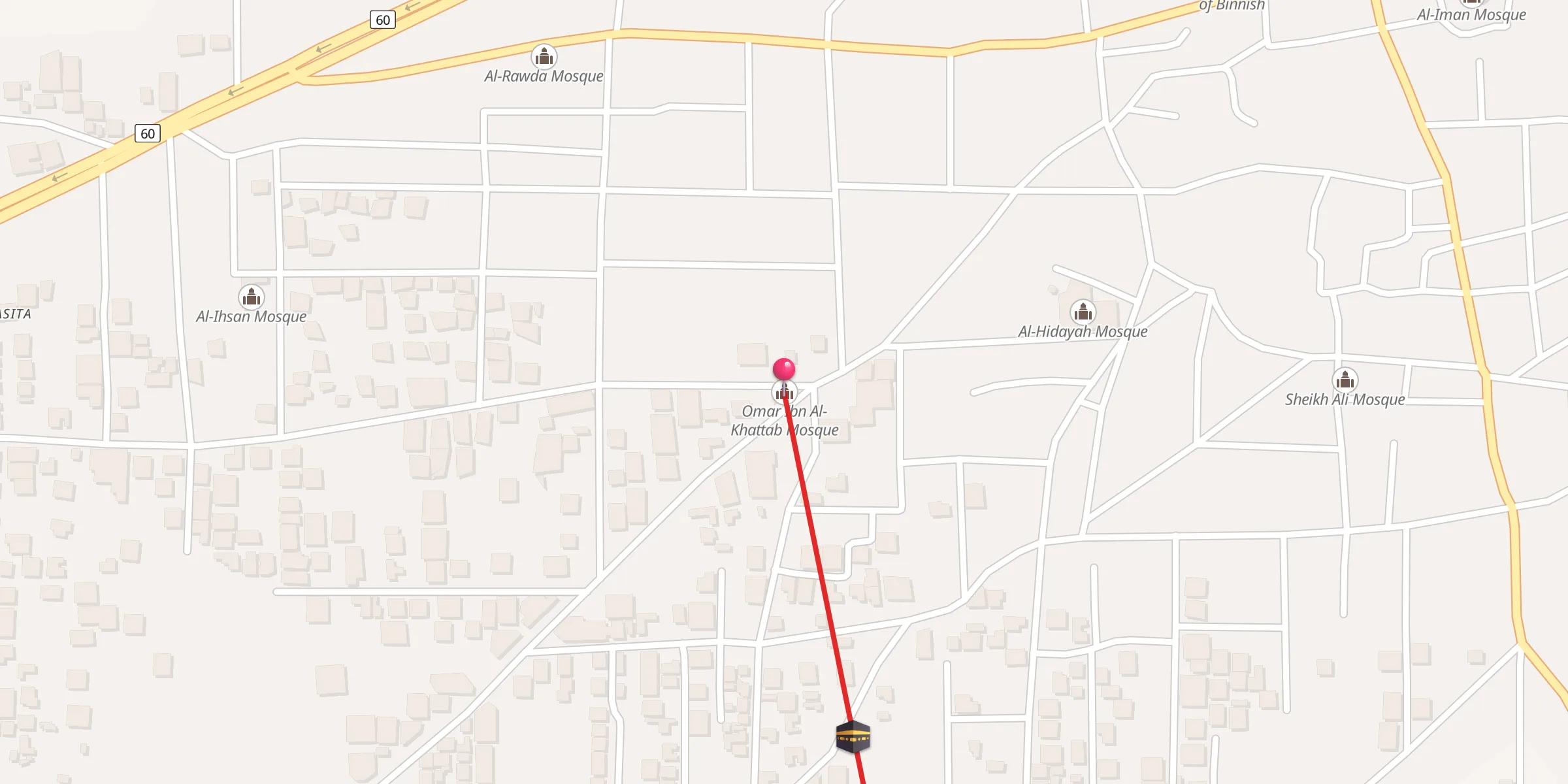 Carte de localisation : جامع عمر بن الخطاب