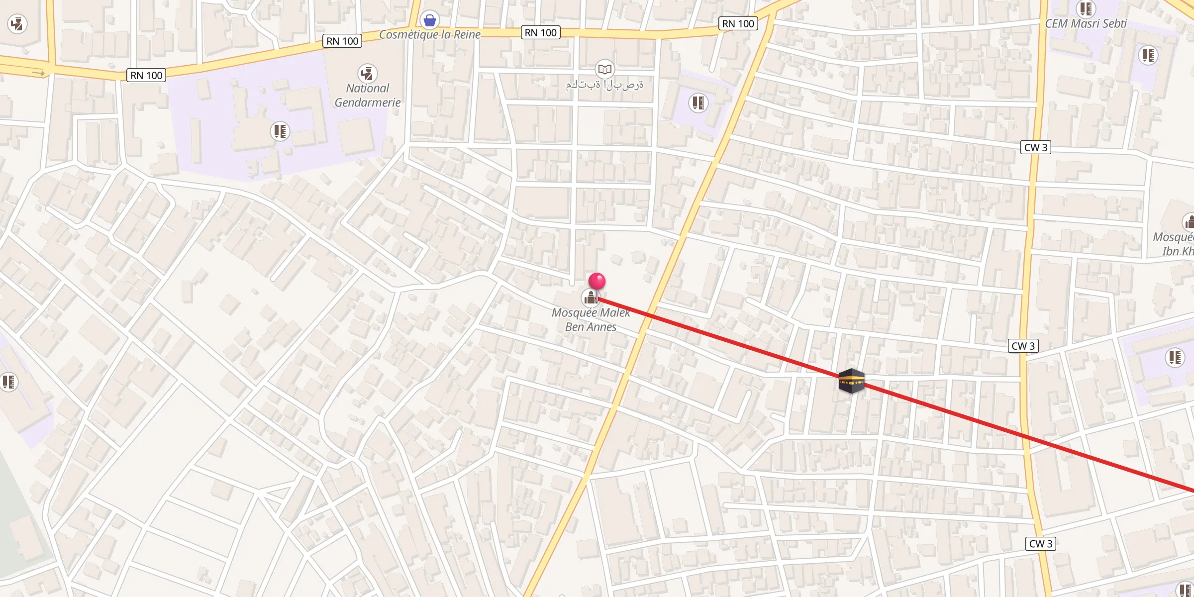 Carte de localisation : Mosquée Malek Ben Annes