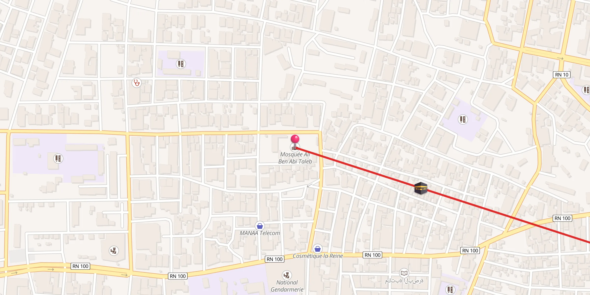 Carte de localisation : Mosquée Ali Ben Abi Taleb