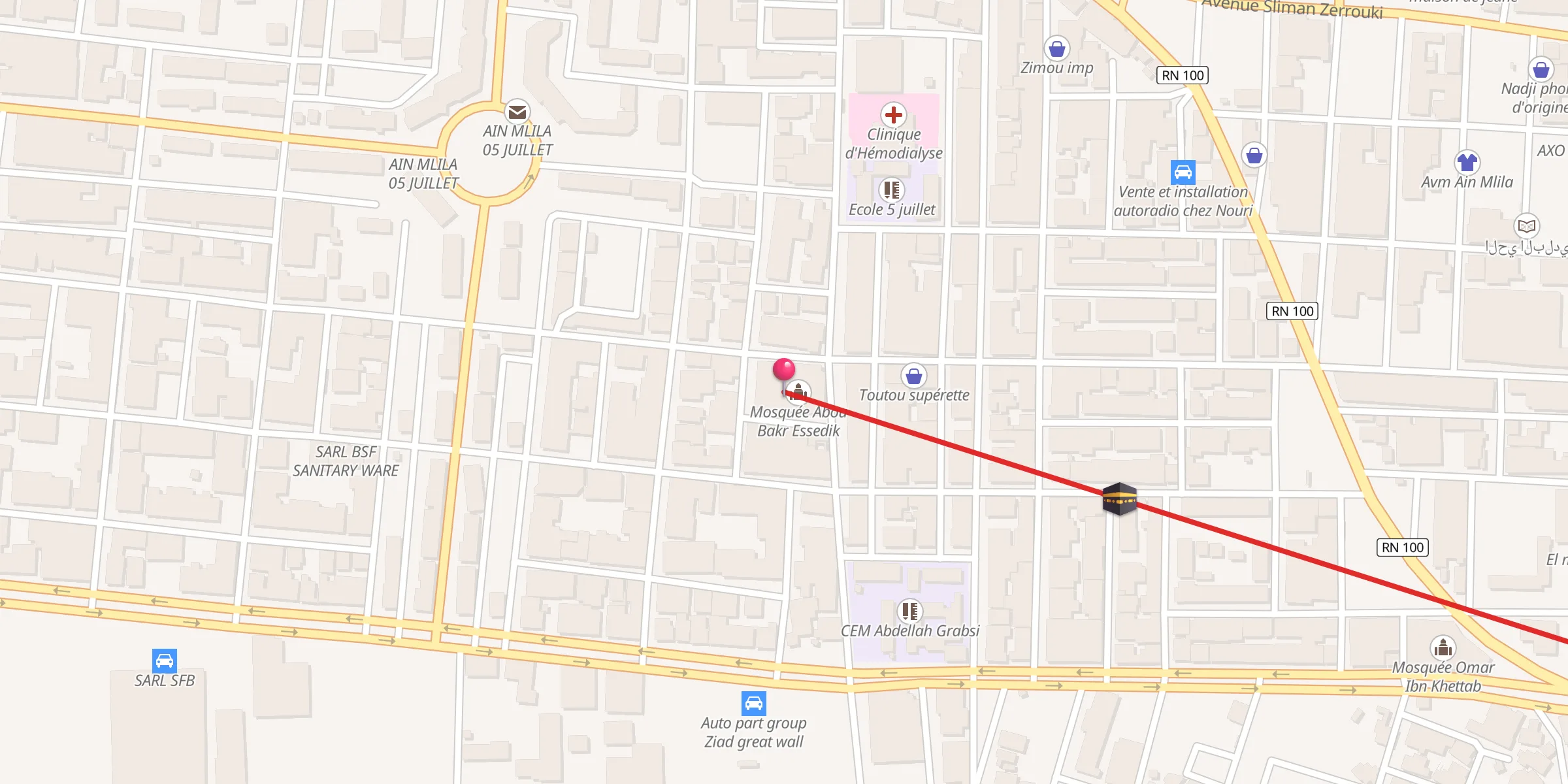 Carte de localisation : Mosquée Abou Bakr Essedik