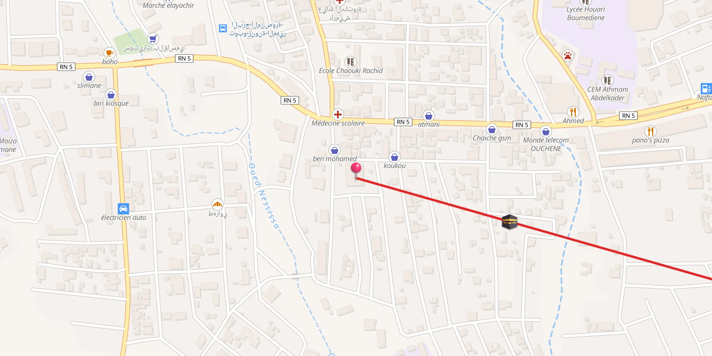 Carte de localisation : Mesquee el fath