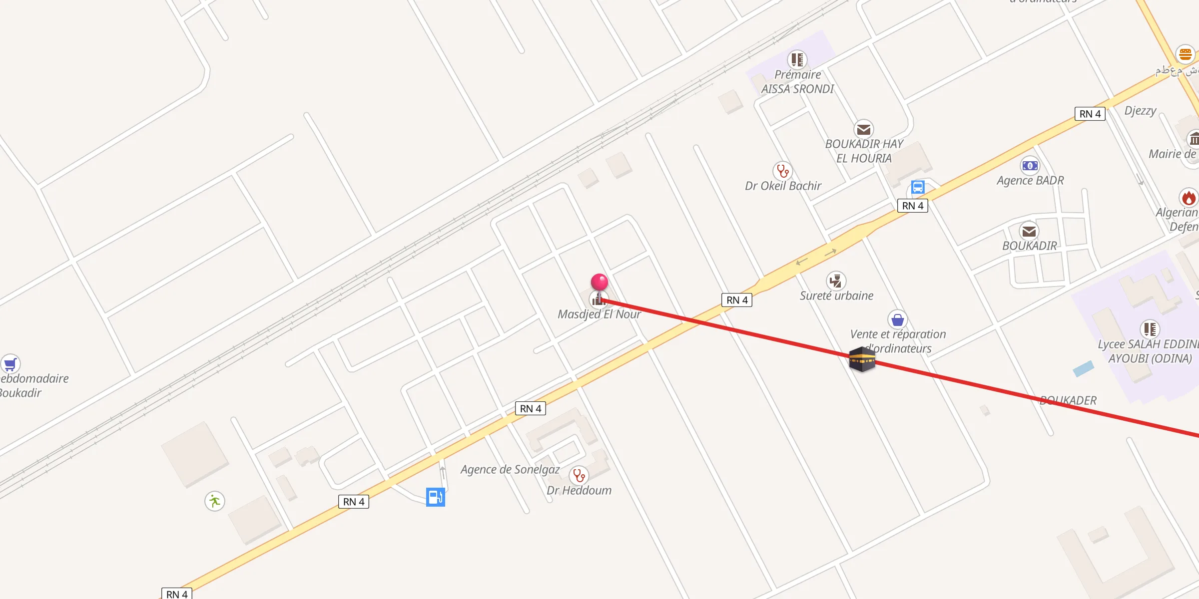 Carte de localisation : Masdjed El Nour