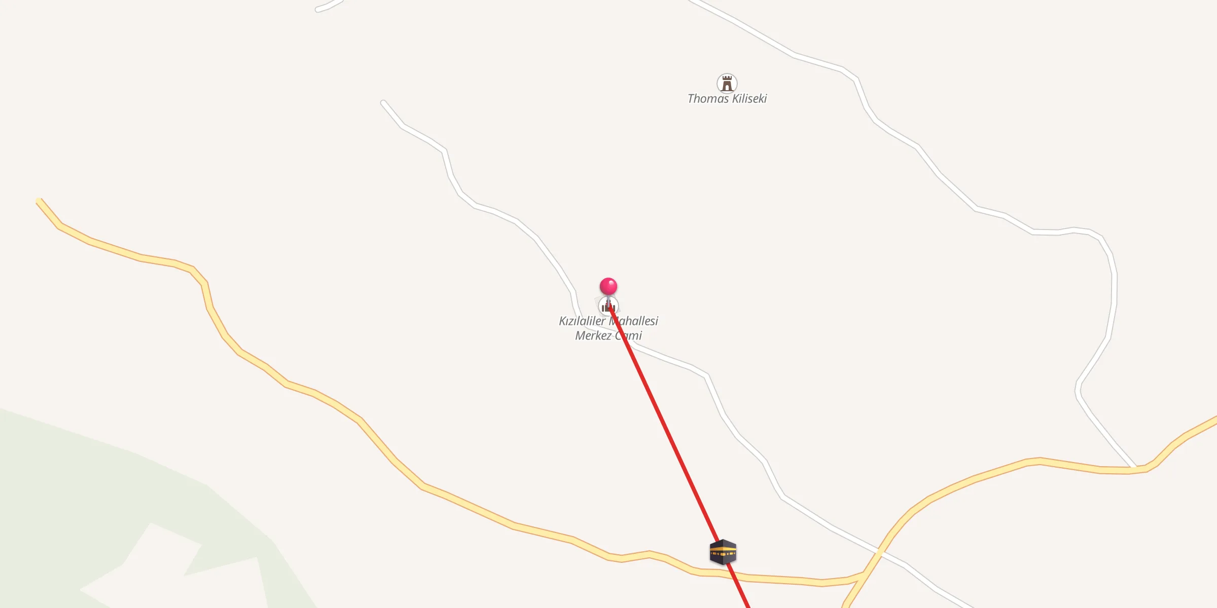 Carte de localisation : Kızılaliler Mahallesi Merkez Cami