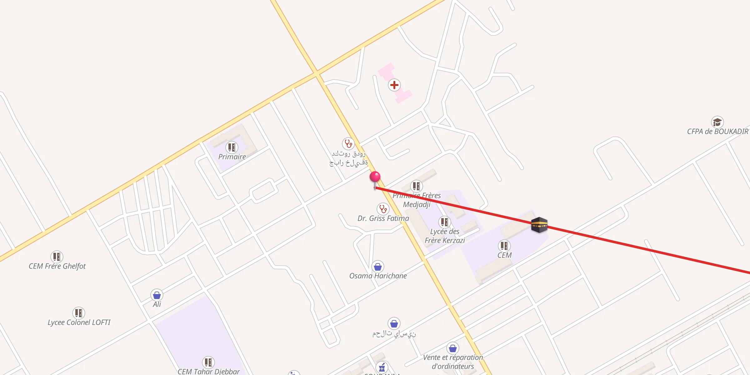 Carte de localisation : Masdjid omar iben alkhatab