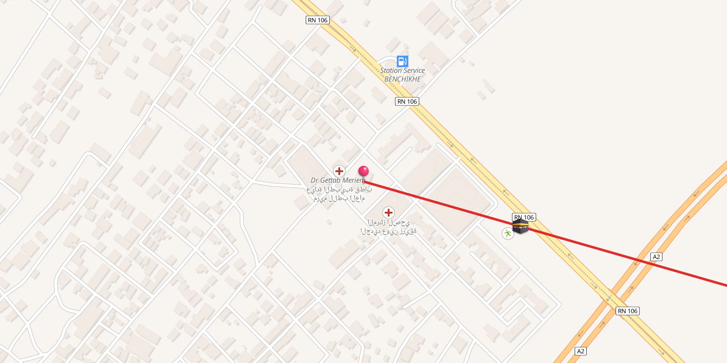 Carte de localisation : "مسجد عمر بن الخطاب"عوين الزريقة