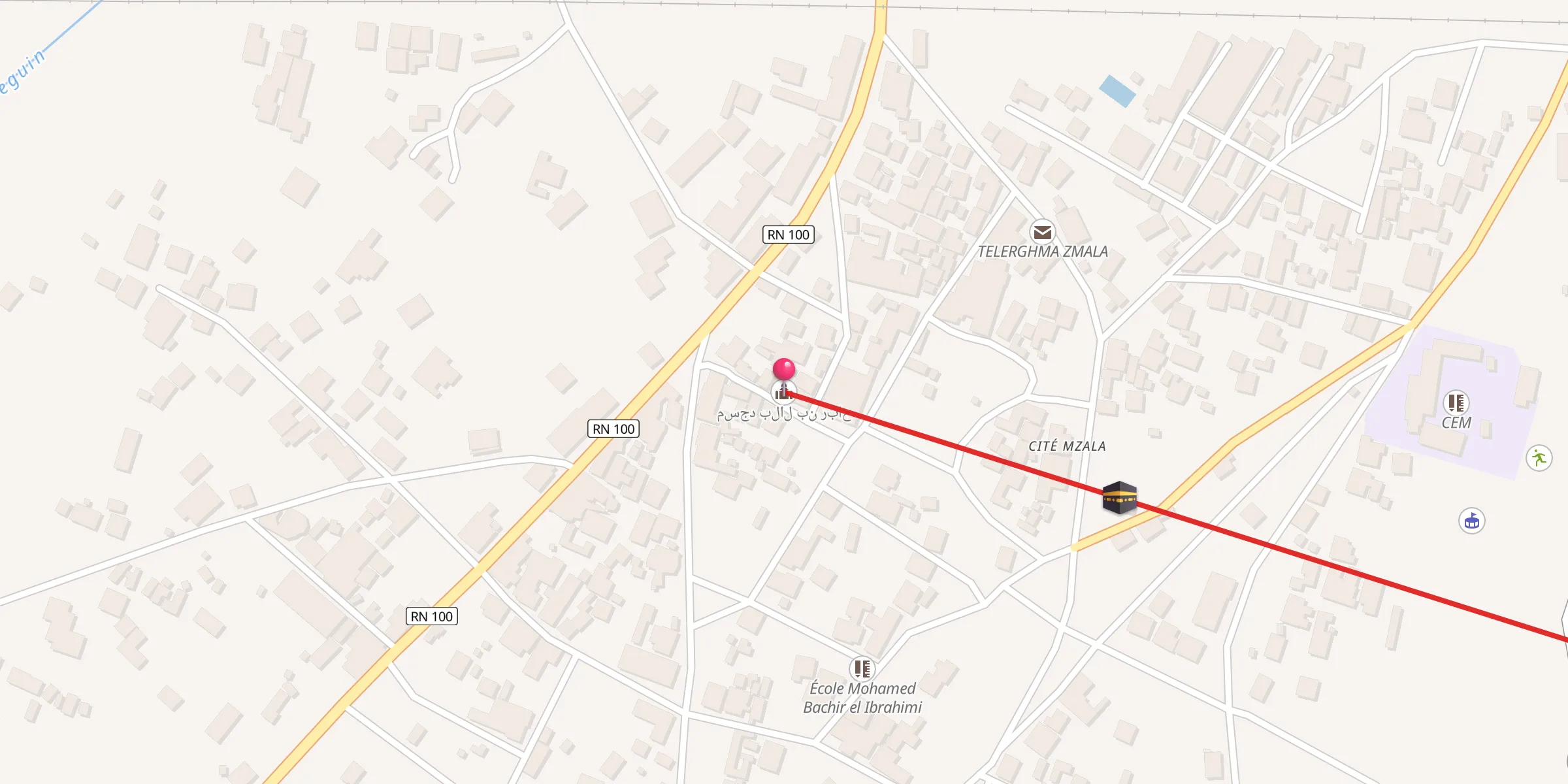 Carte de localisation : مسجد بلال بن رباح