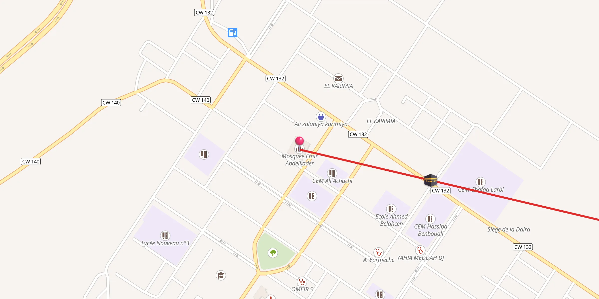 Carte de localisation : Mosquée Emir Abdelkader