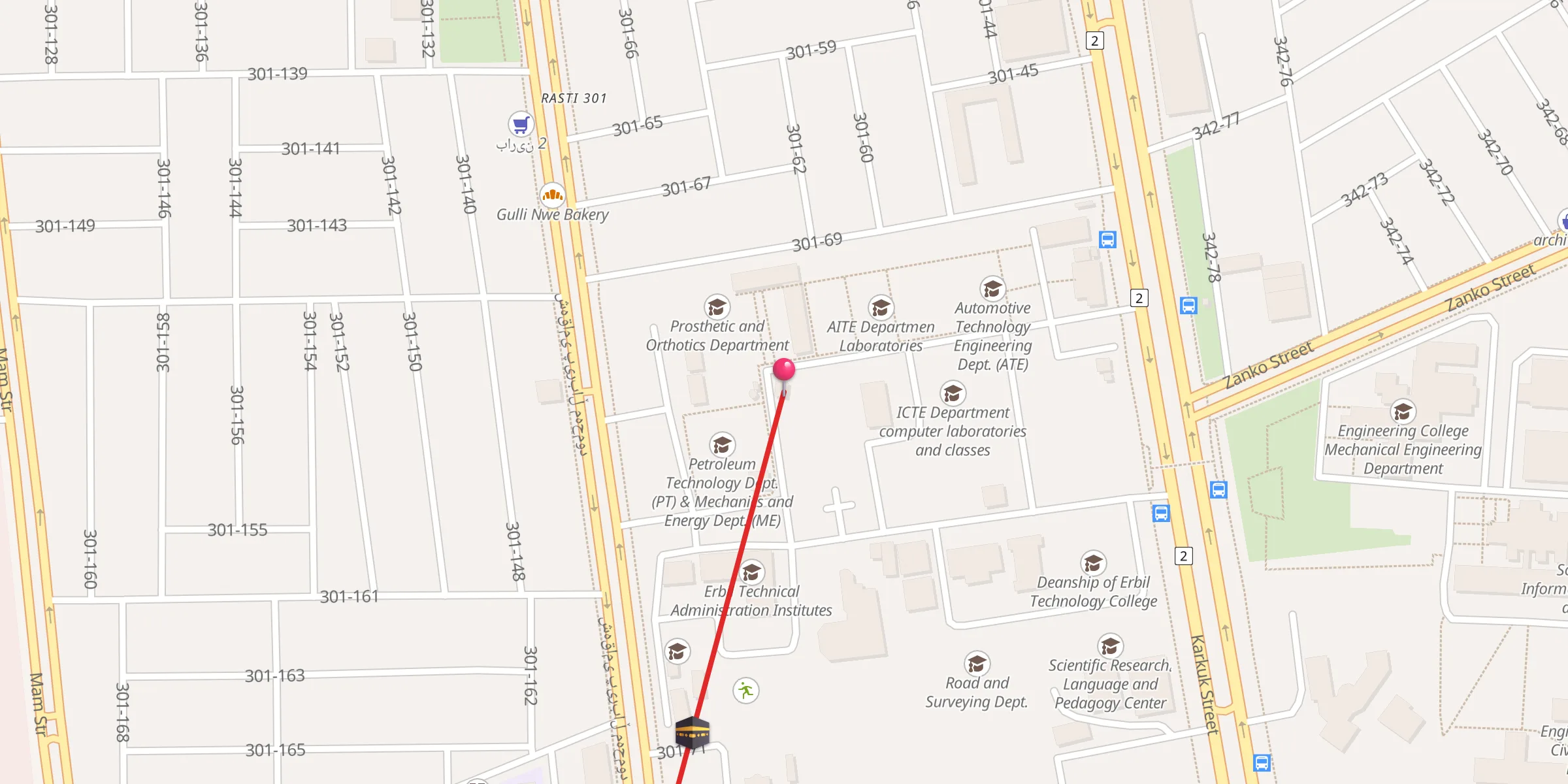Carte de localisation : Erbil Technology College Mosque