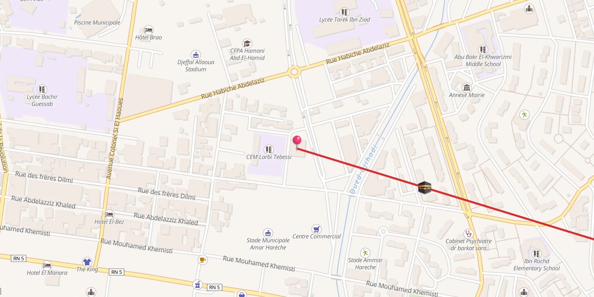 Carte de localisation : Mosquée Othman ibn Affan