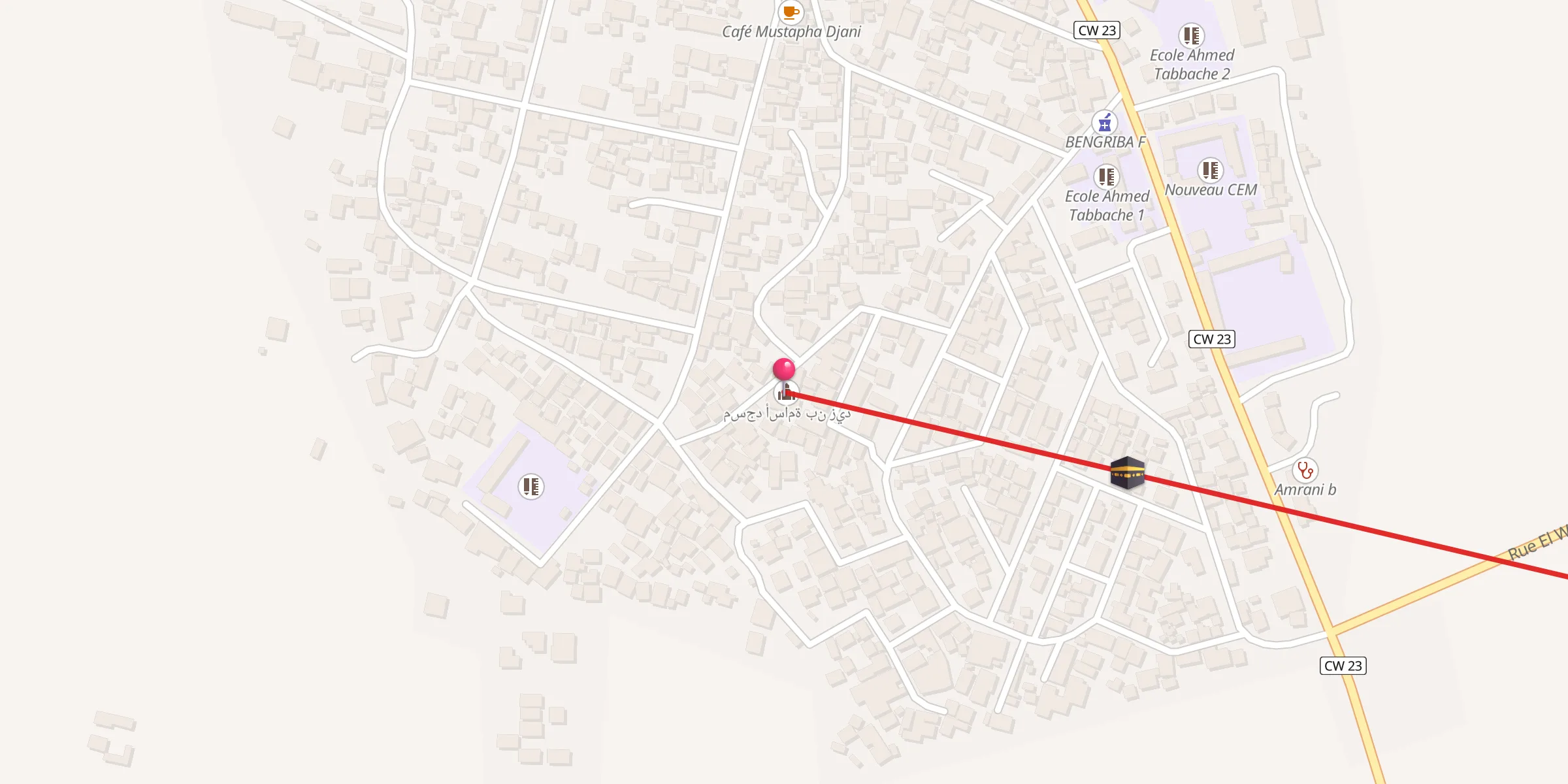 Carte de localisation : مسجد أسامة بن زيد
