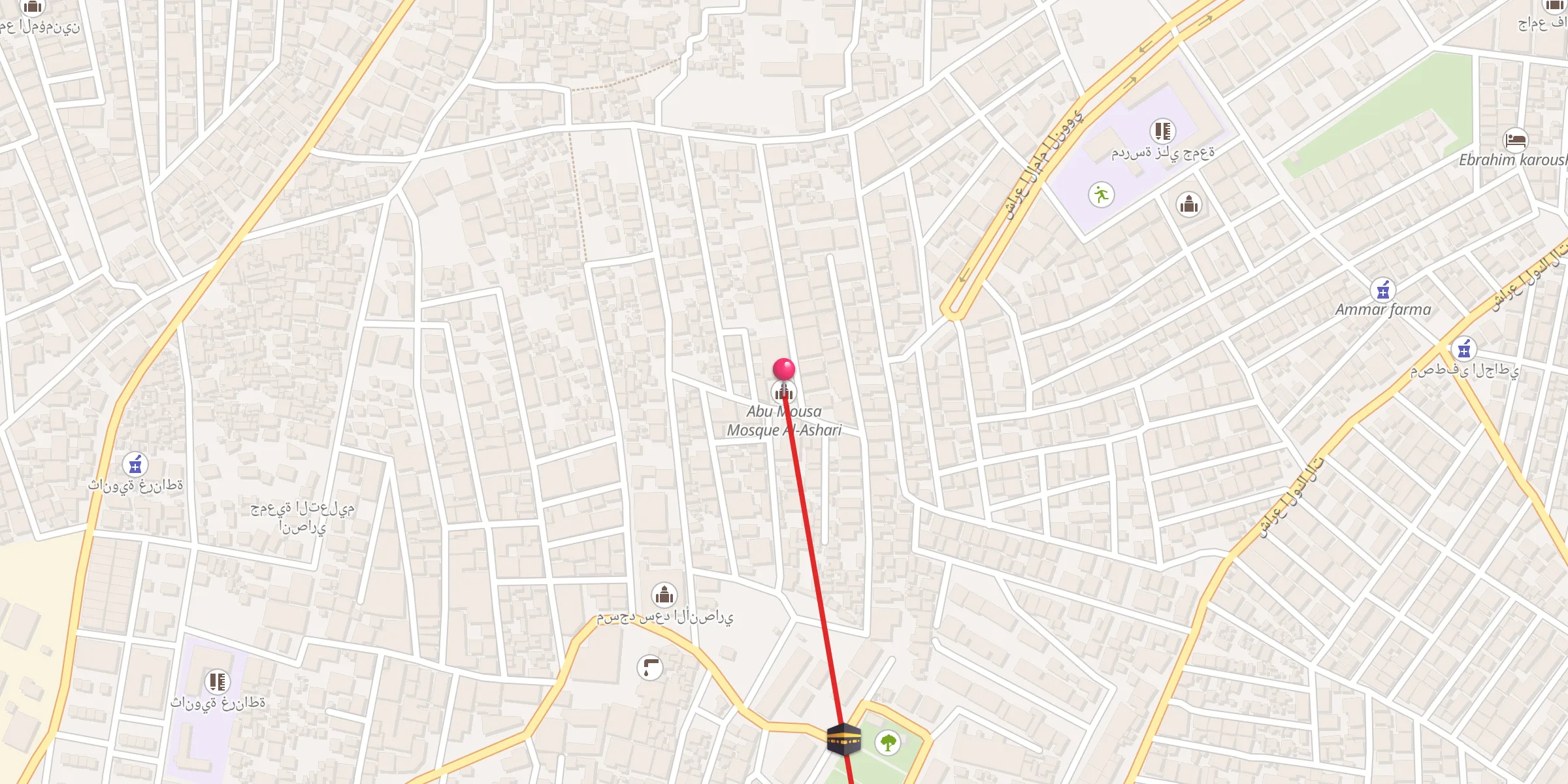 Carte de localisation : Abu Mousa Mosque Al-Ashari