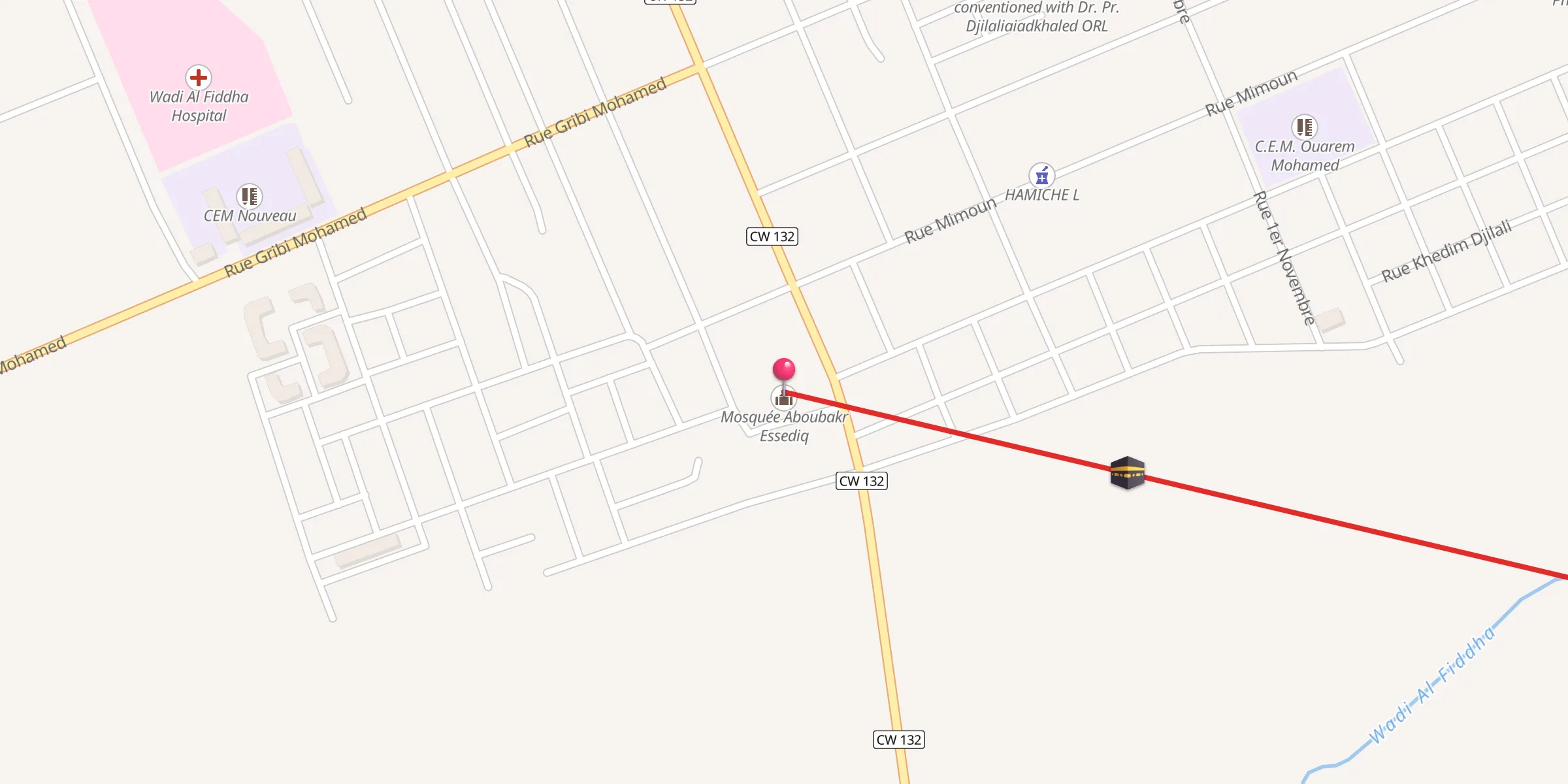 Carte de localisation : Mosquée Aboubakr Essediq