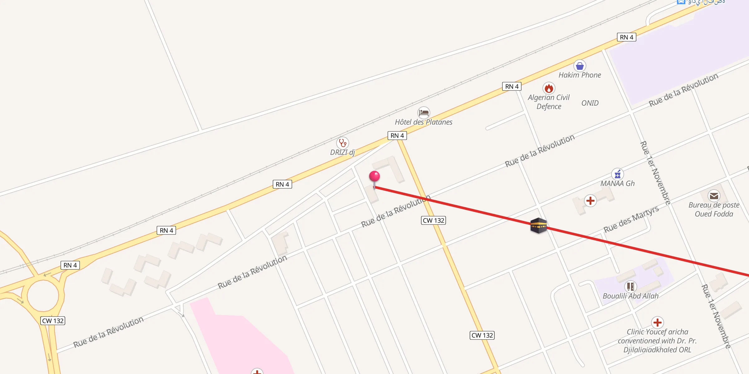Carte de localisation : Abou Dhar El Ghaffari