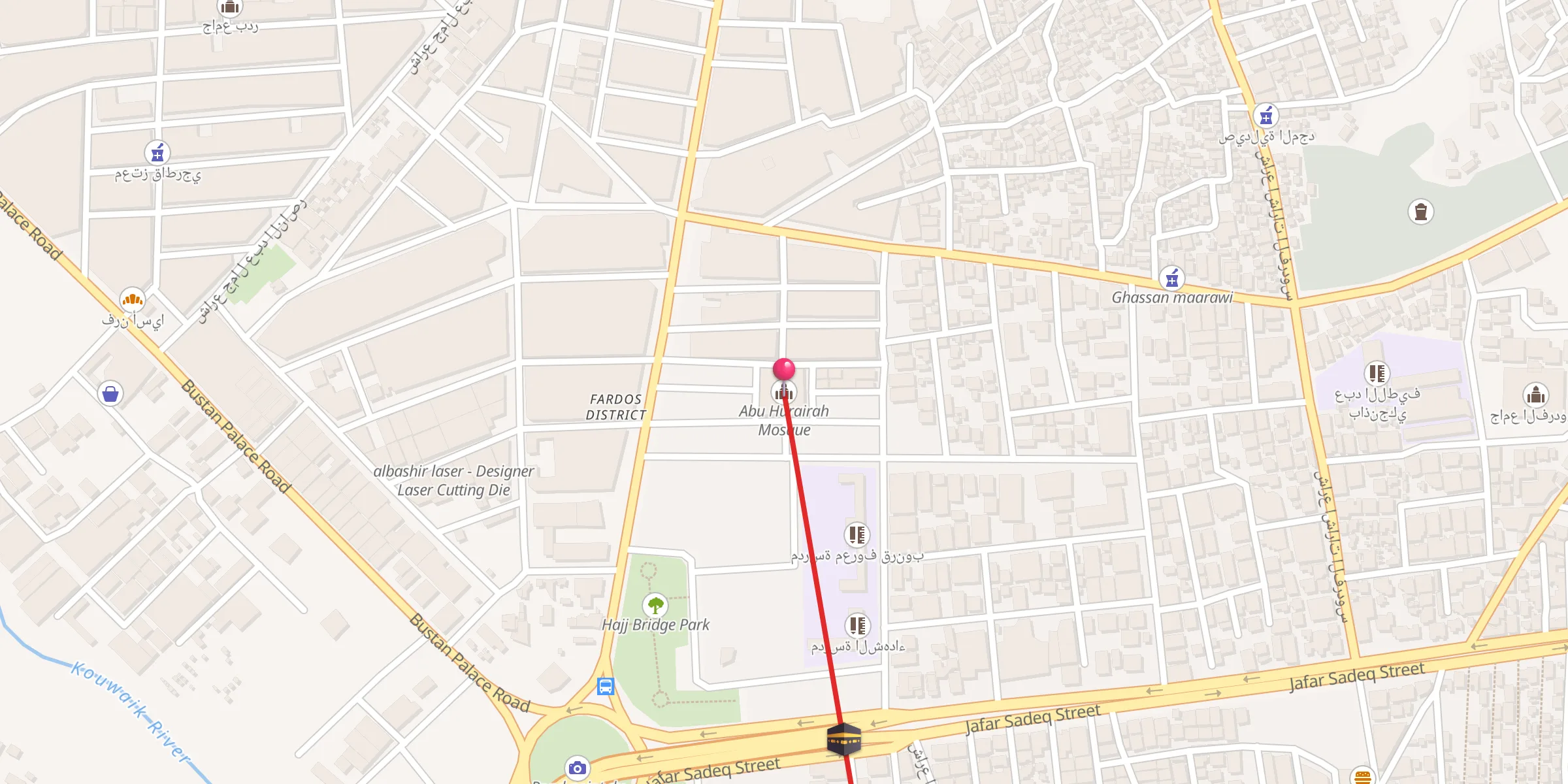 Carte de localisation : Abu Hurairah Mosque
