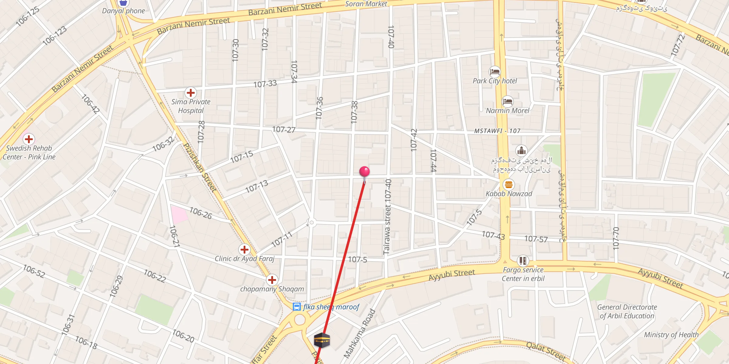 Carte de localisation : مزگەوتی ئیبن مستەوفی