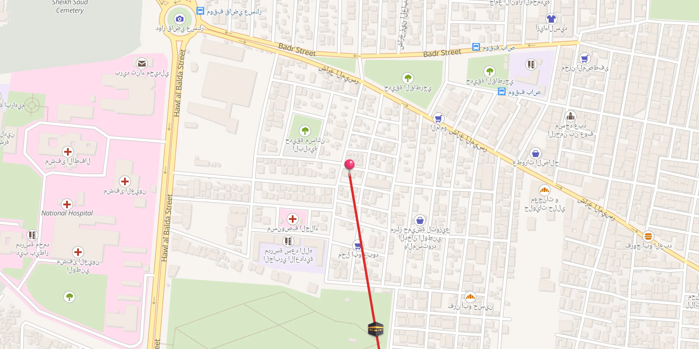 Carte de localisation : Al-miqdad bin al'aswad Mosque