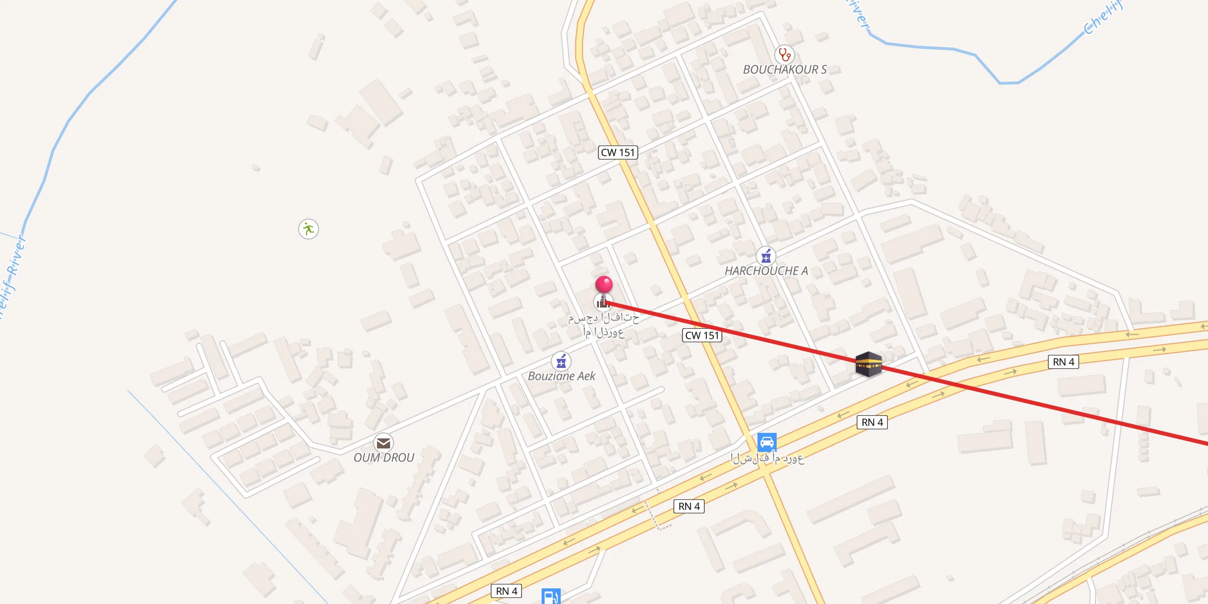 Carte de localisation : مسجد الفاتح أم الذروع