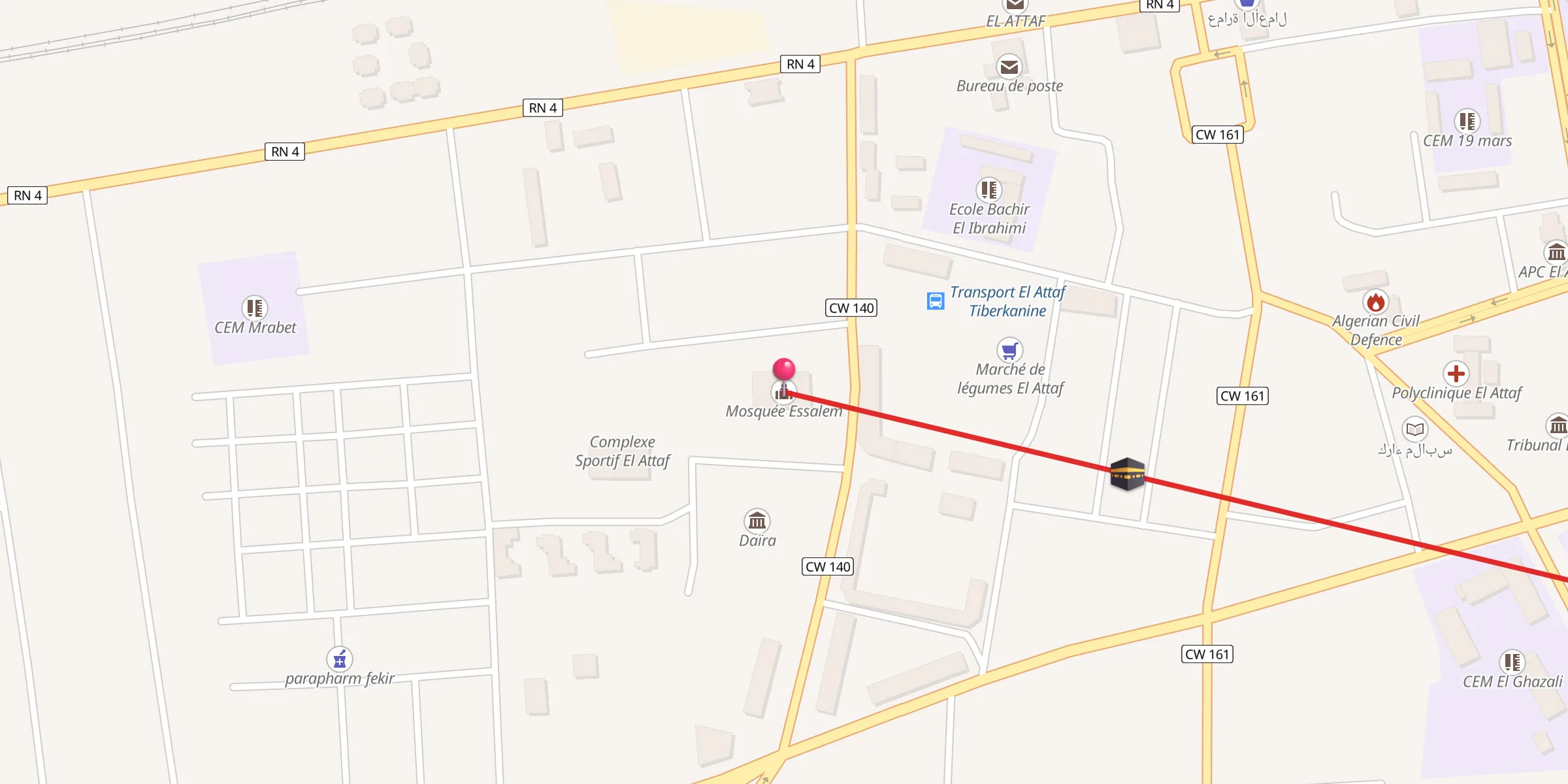 Carte de localisation : Mosquée Essalem