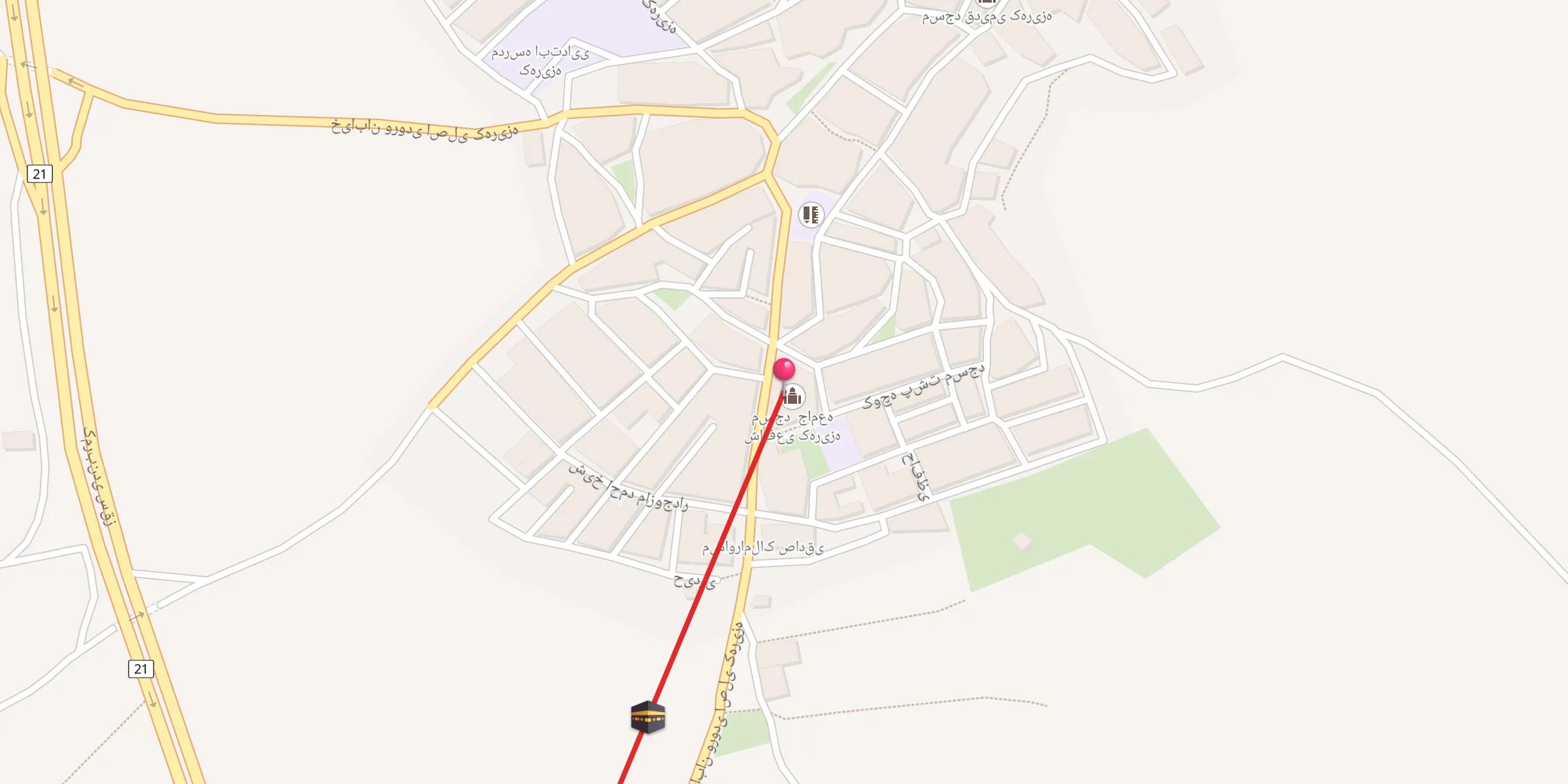 Carte de localisation : مسجد جامعه شافعی کهریزه