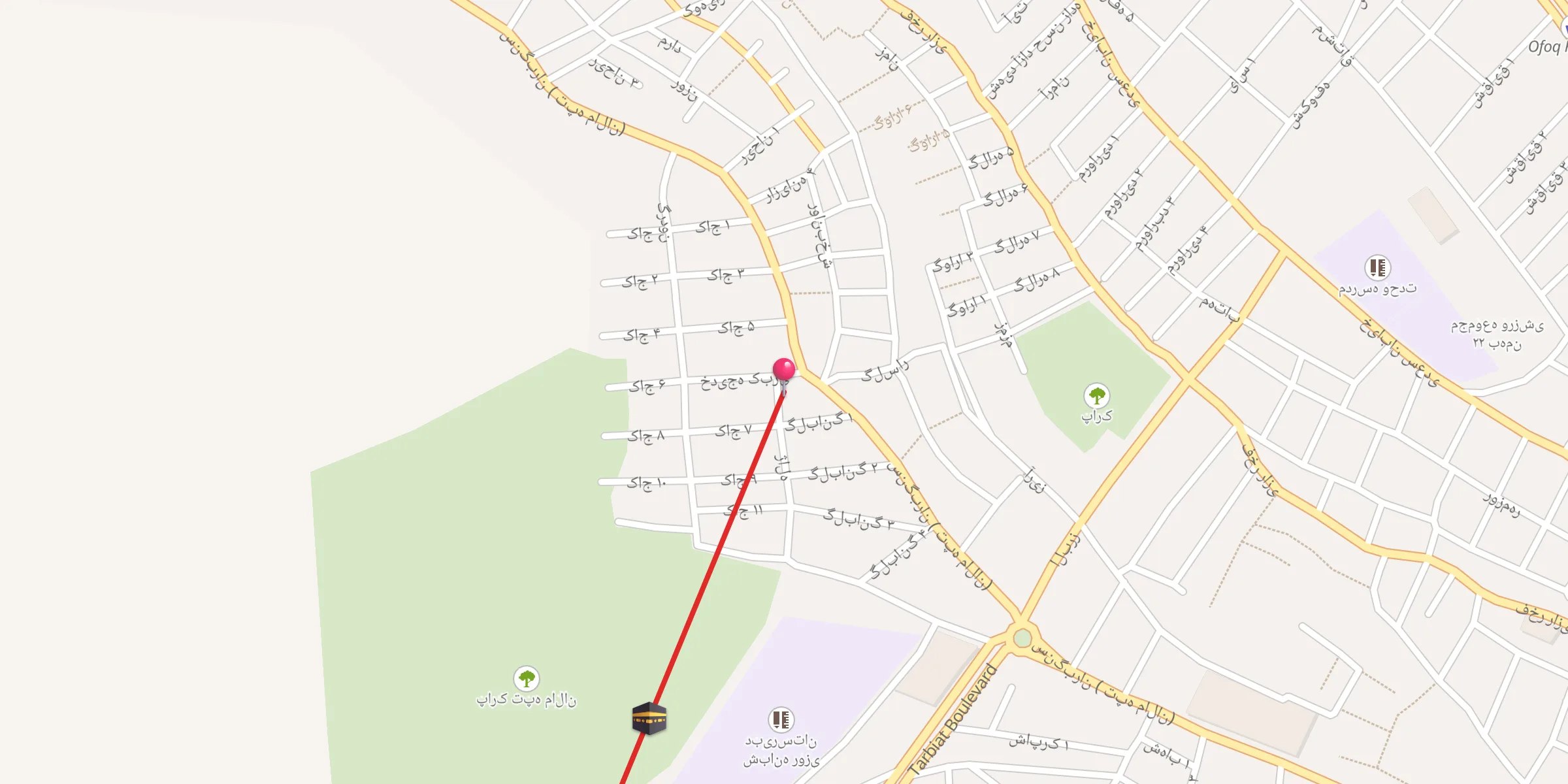 Carte de localisation : مسجد حضرت خدیجه کبری