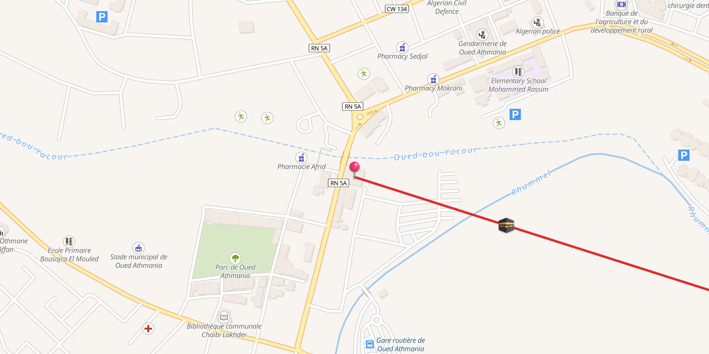 Carte de localisation : Mosquée Emir Abdelkader مسجد الأمير عبد القادر