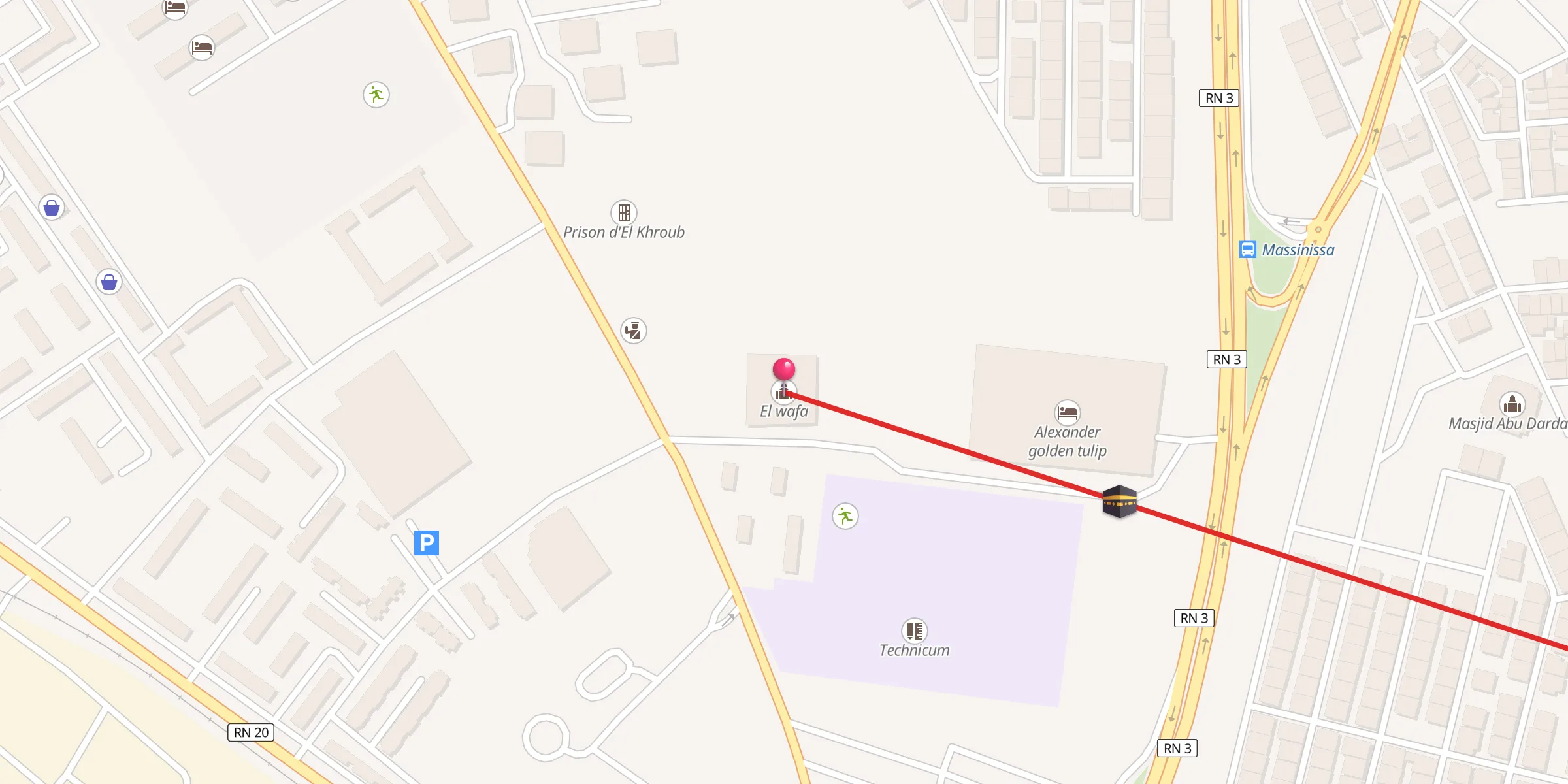 Carte de localisation : El wafa