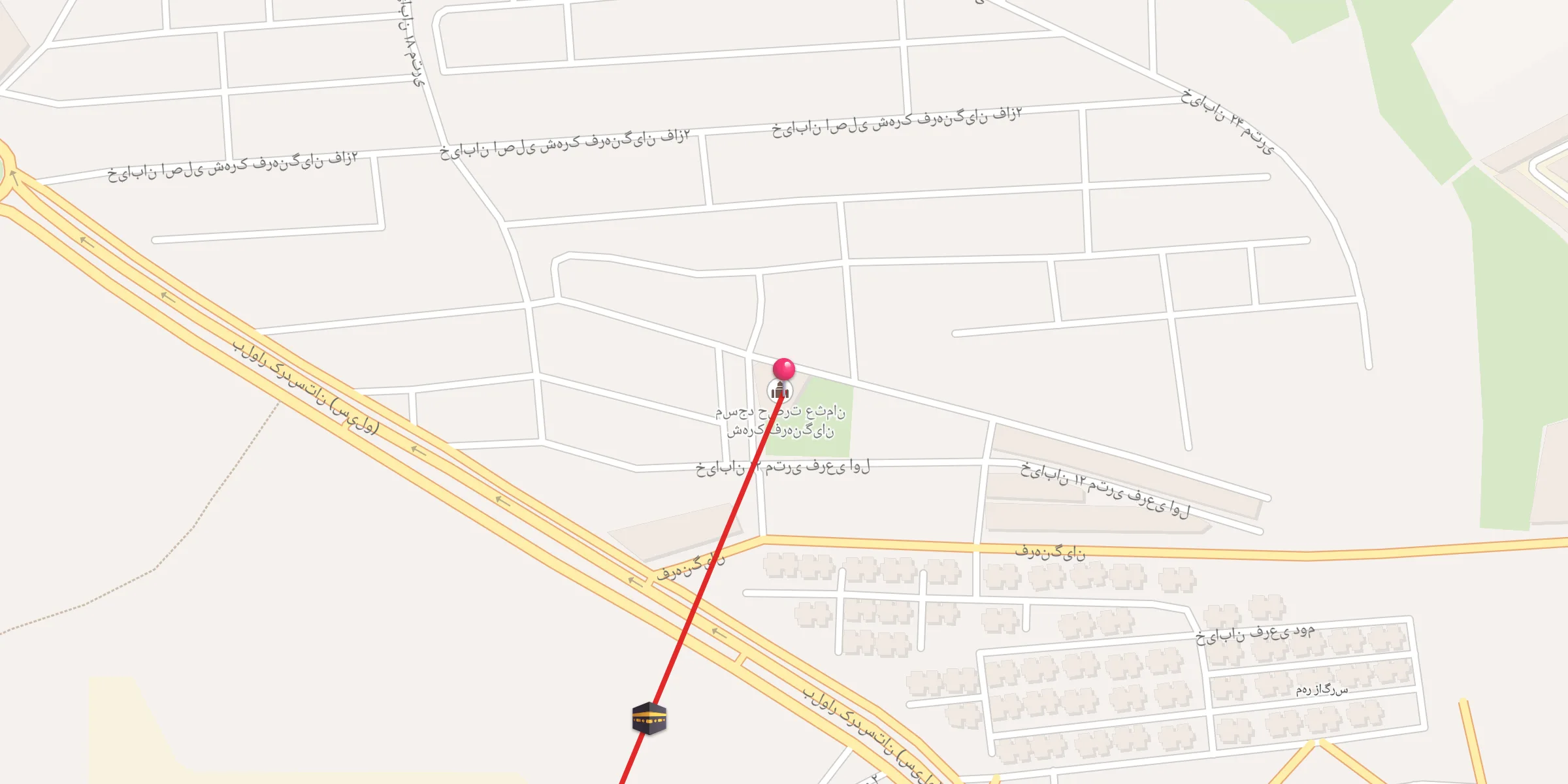 Carte de localisation : مسجد حضرت عثمان شهرک فرهنگیان
