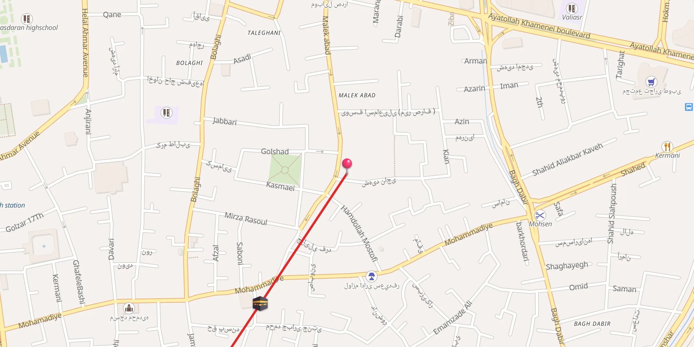 Carte de localisation : امامزاده آمنه خاتون