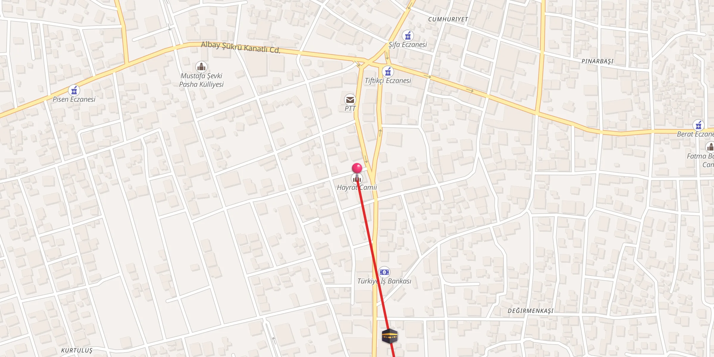 Carte de localisation : Hayrat Camii