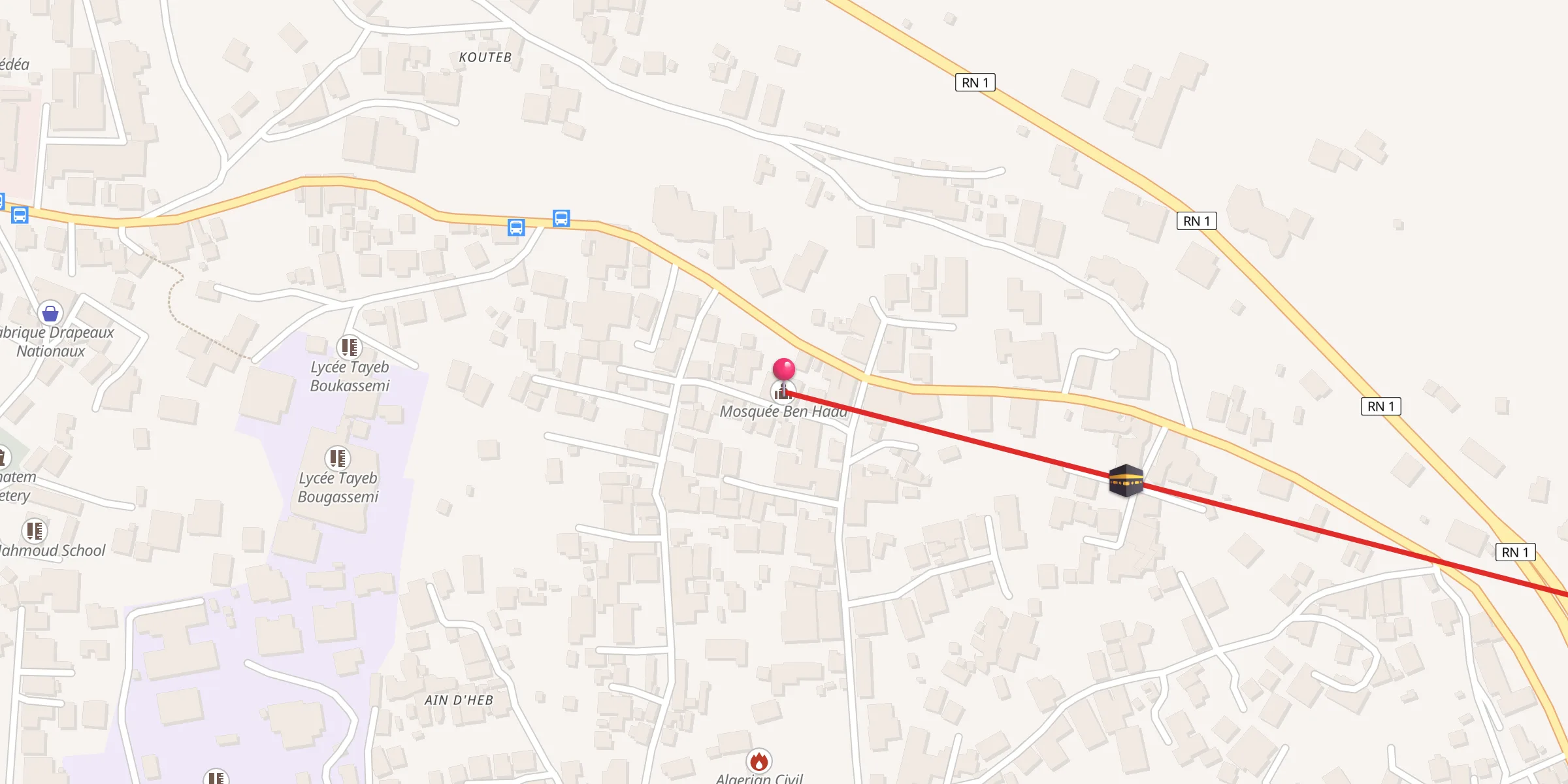 Carte de localisation : مسجد بن حدة