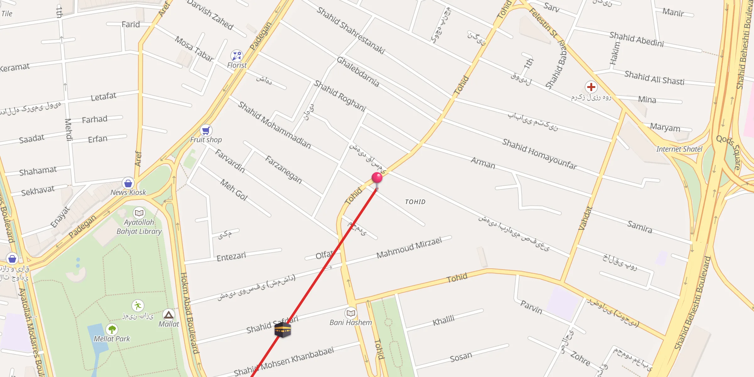 Carte de localisation : مسجد توحید