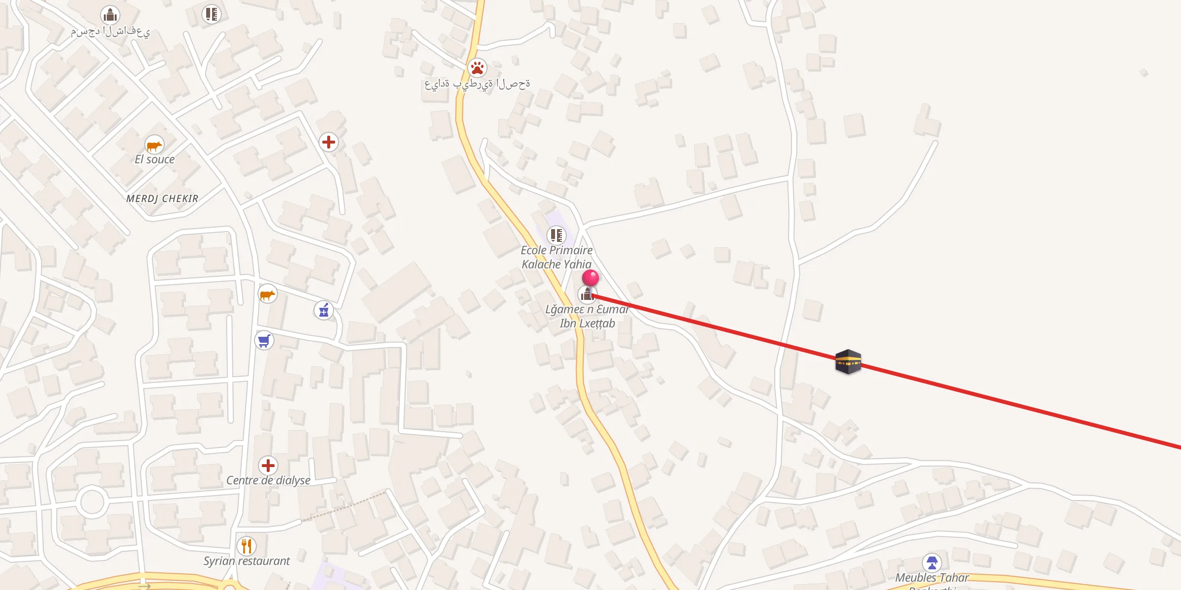 Carte de localisation : مسجد عمر ابن الخطاب الكوالة