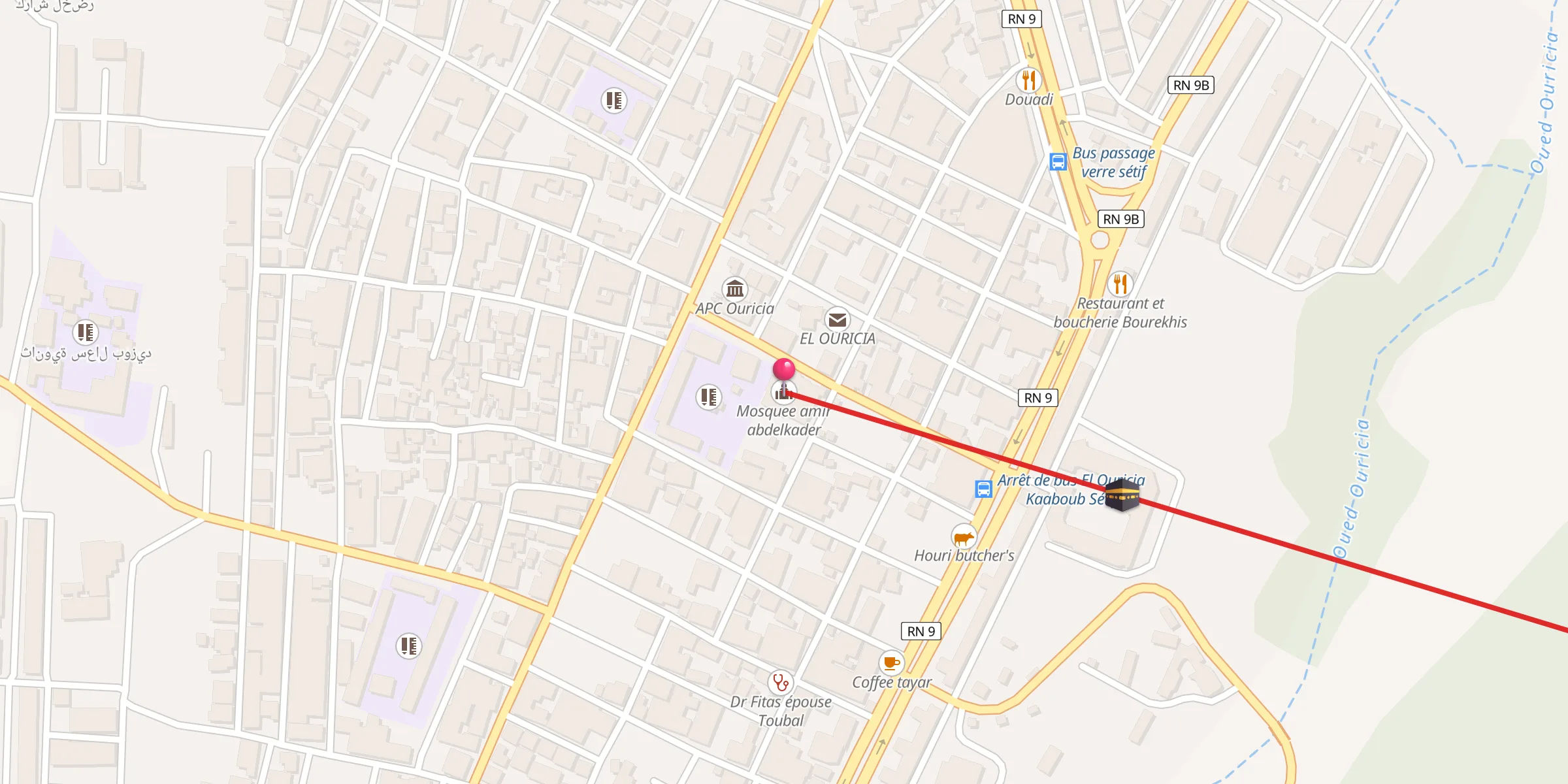 Carte de localisation : Mosquee amir abdelkader