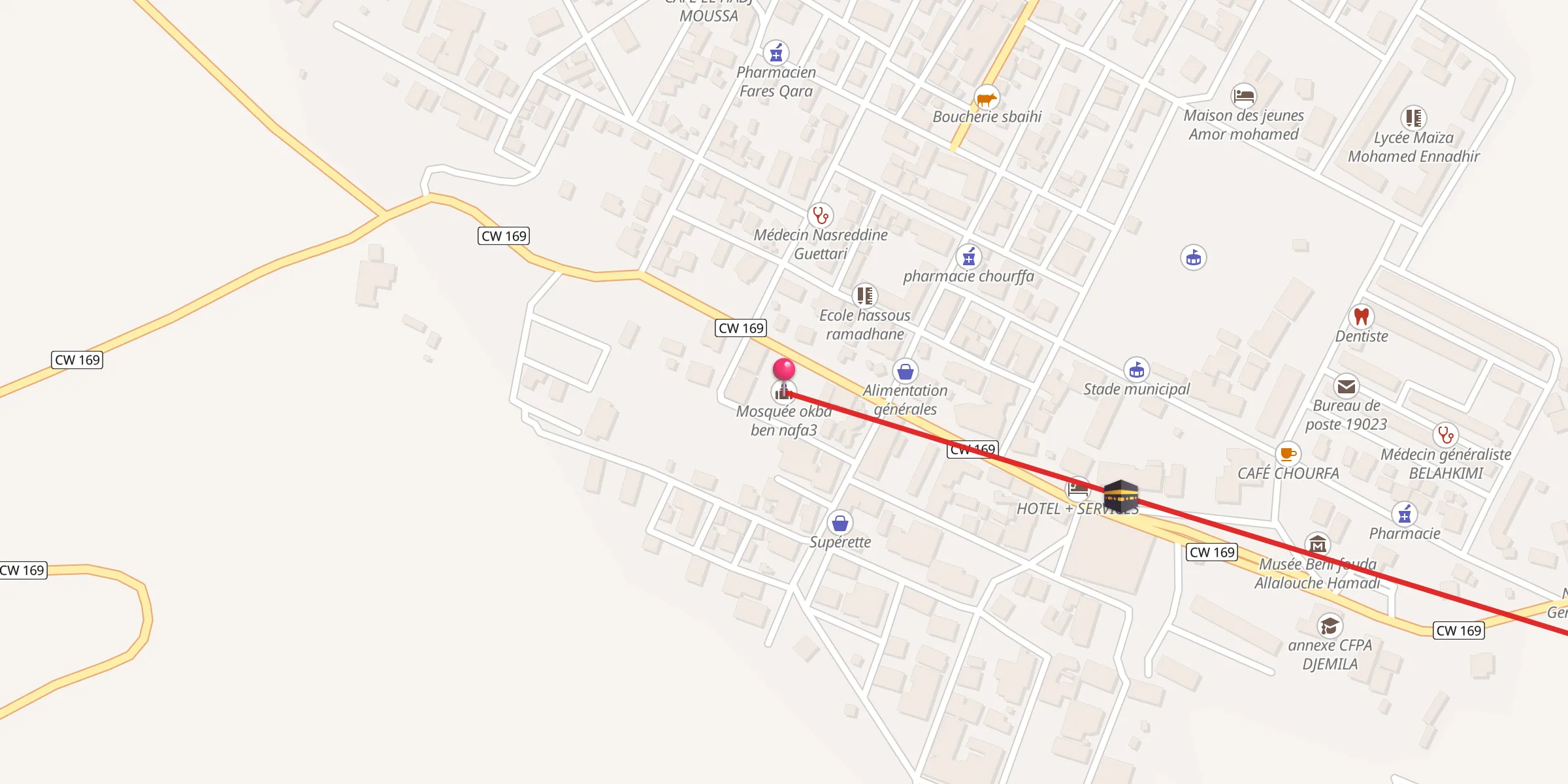 Carte de localisation : مسجد عقبة بن نافع