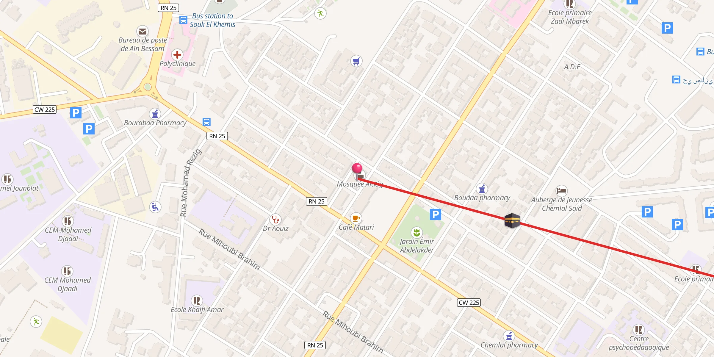 Carte de localisation : Mosquée Alatig المسجد العتيق